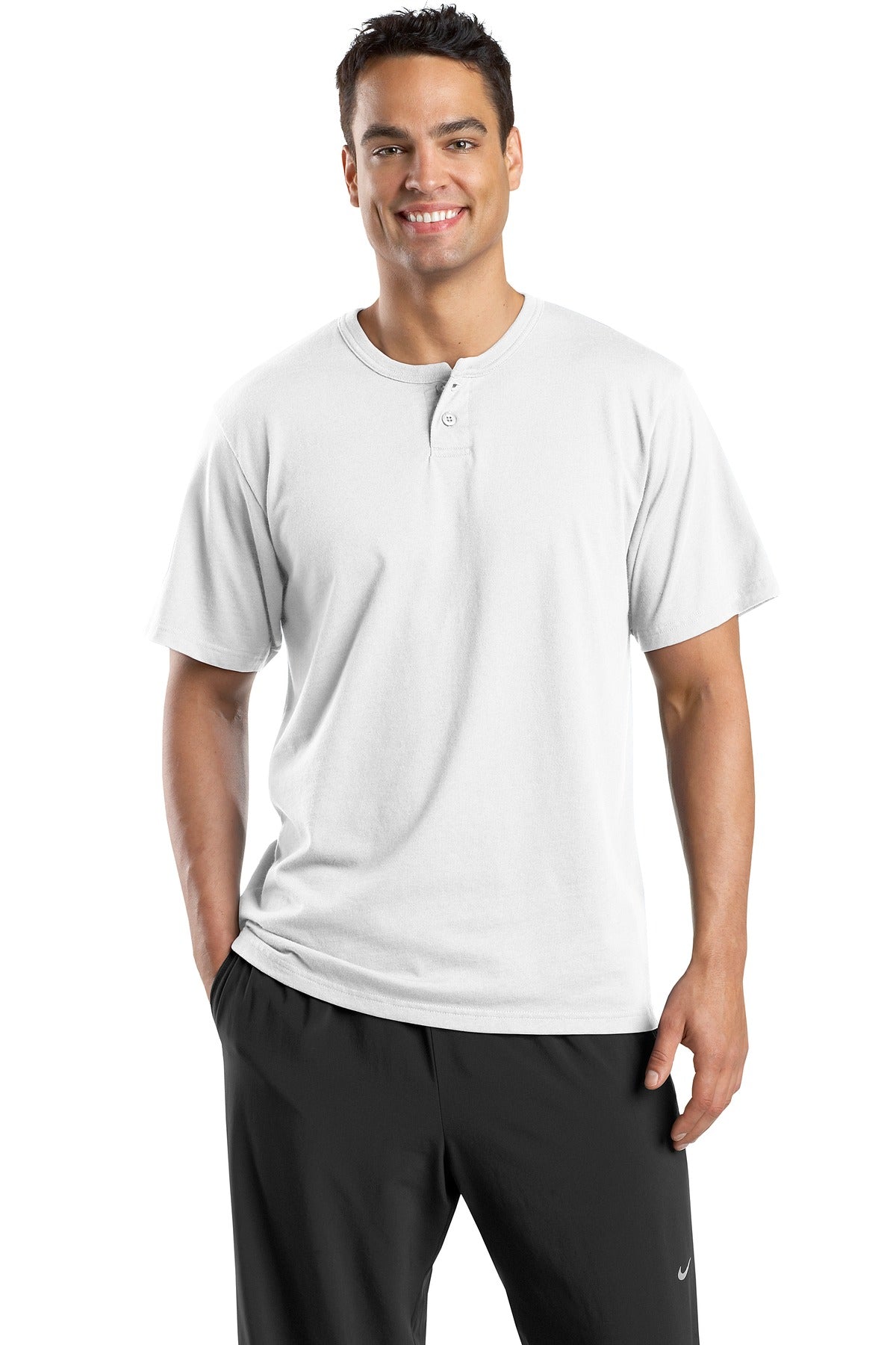 Sport-Tek Men's Short Sleeve Henley. T210 Mens Apparel Shirts & Tops