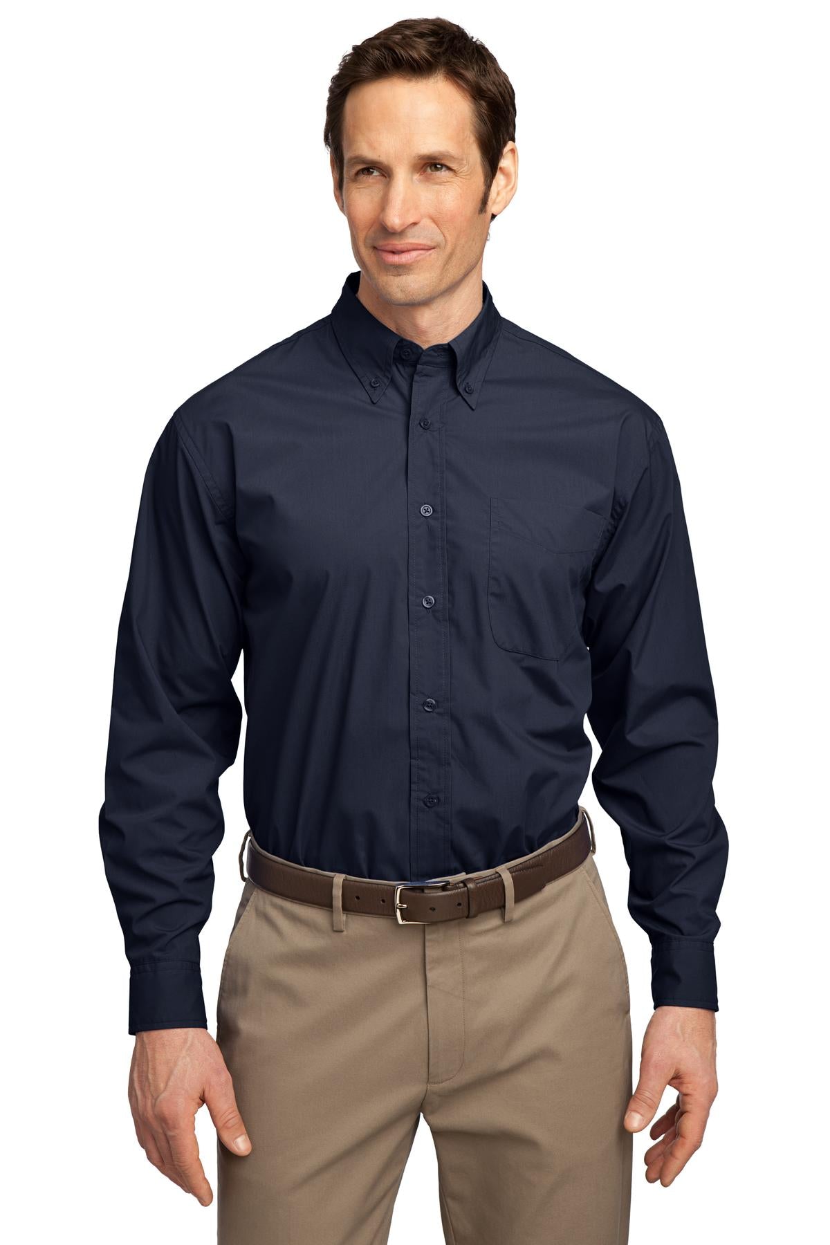 Port Authority Men's Long Sleeve Easy Care Soil Resistant Shirt. S607 Mens Apparel Shirts & Tops