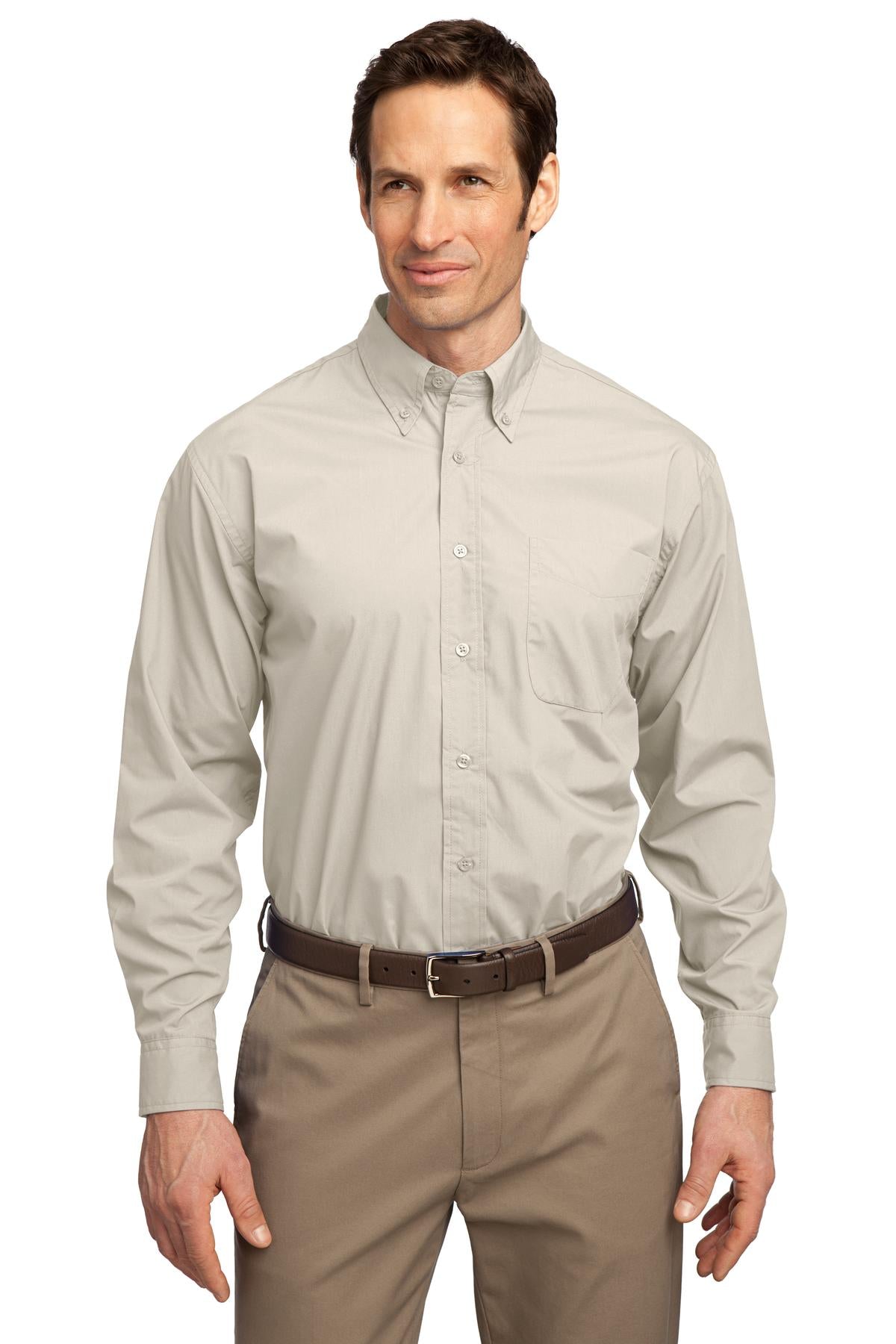 Port Authority Men's Long Sleeve Easy Care Soil Resistant Shirt. S607 Mens Apparel Shirts & Tops