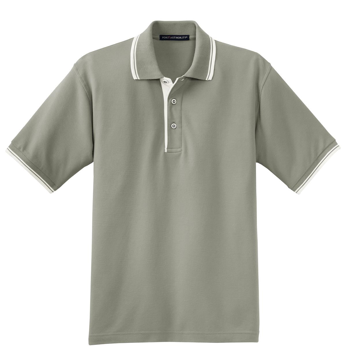 Port Authority Men's Silk Touch Polo with Stripe Trim. K501 Mens Apparel Shirts & Tops