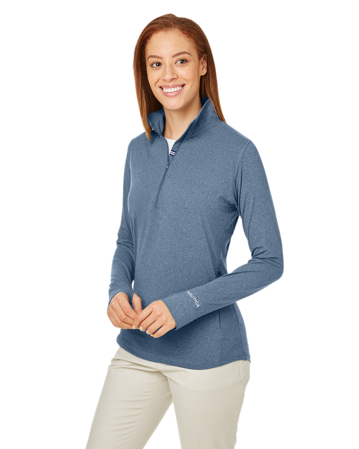 Nautica Ladies' Saltwater Quarter-Zip Pullover Womens Apparel Sweatshirts & Fleece