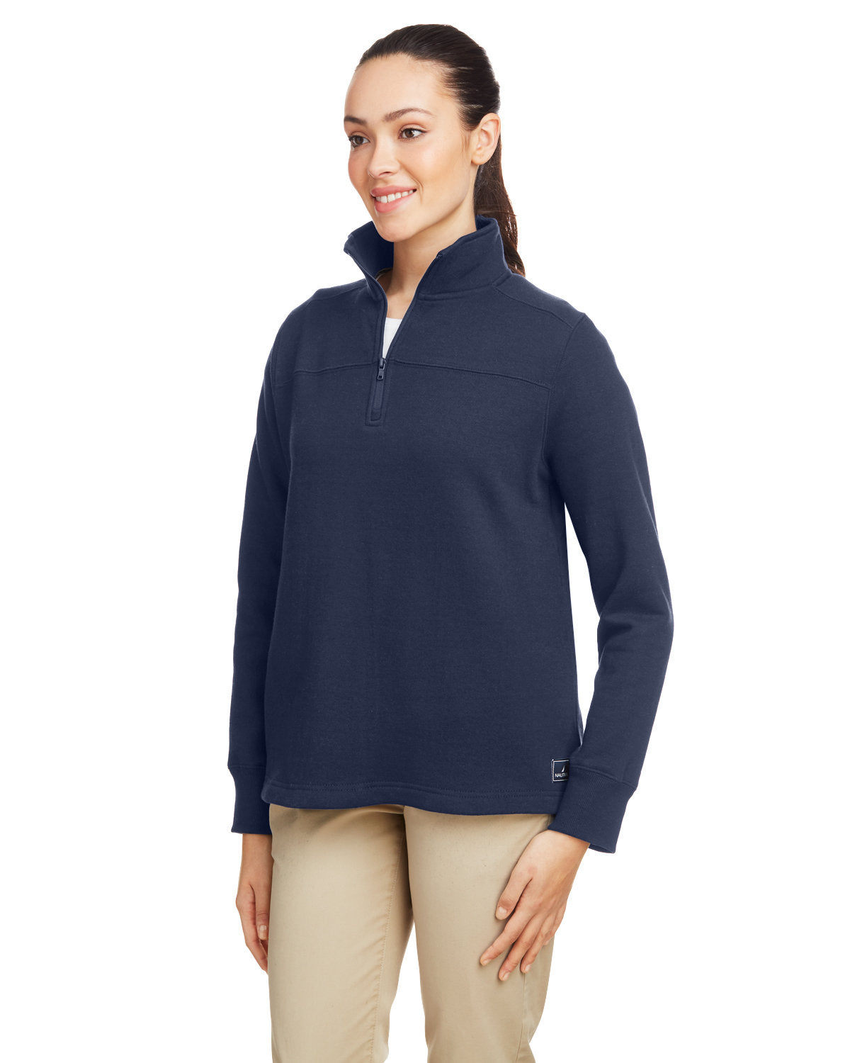 Nautica Ladies' Anchor Quarter-Zip Pullover Womens Apparel Sweatshirts & Fleece