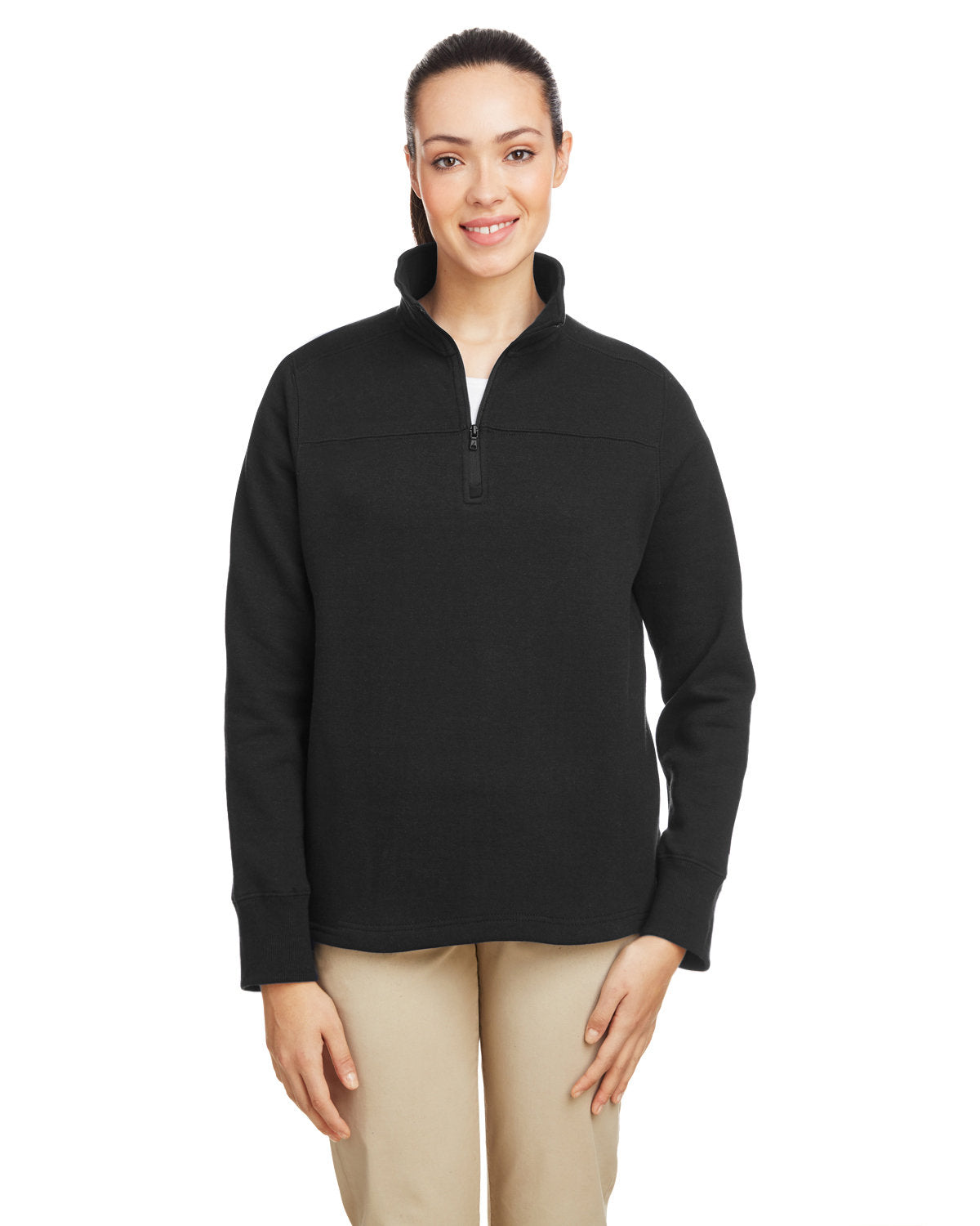 Nautica Ladies' Anchor Quarter-Zip Pullover Womens Apparel Sweatshirts & Fleece