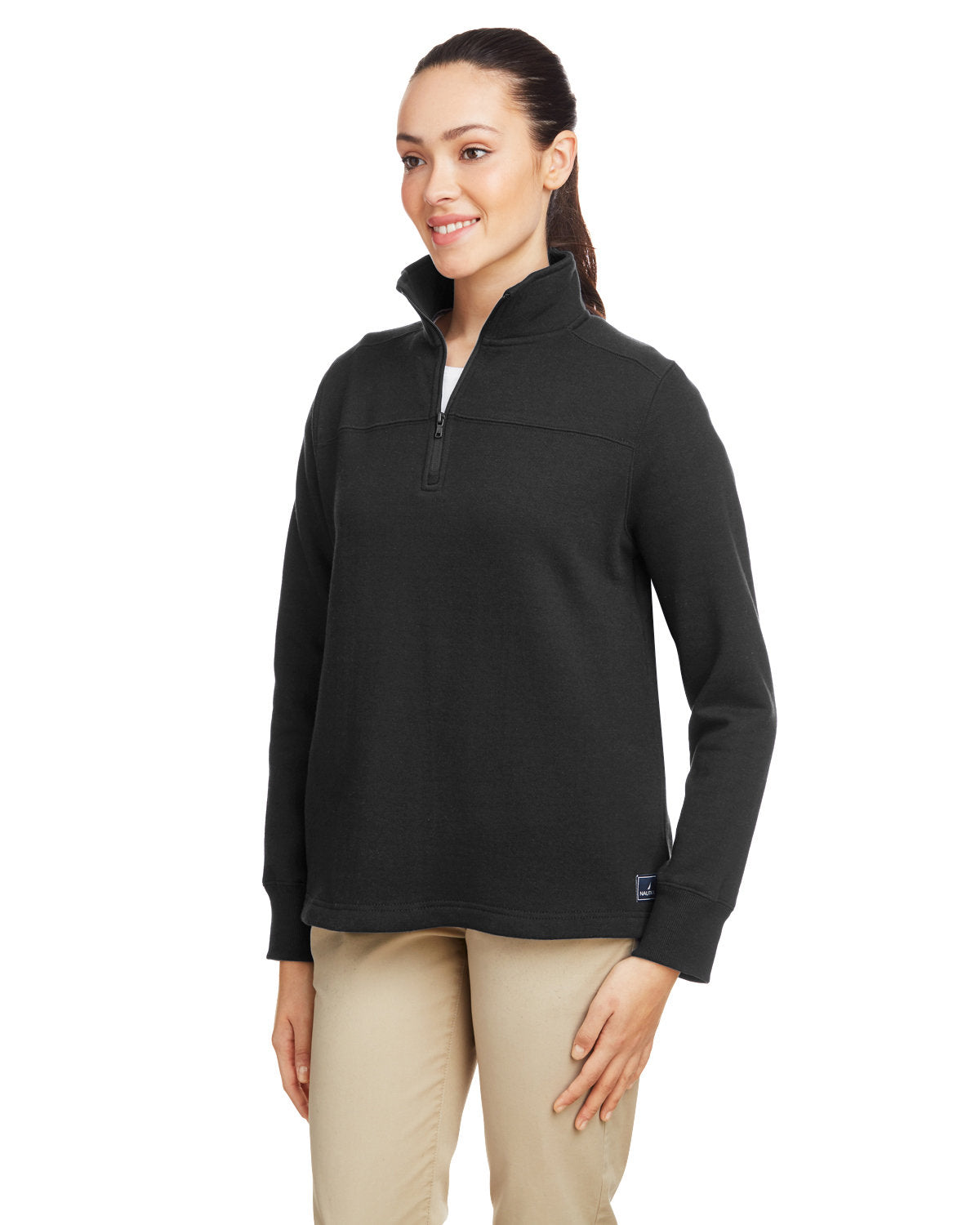 Nautica Ladies' Anchor Quarter-Zip Pullover Womens Apparel Sweatshirts & Fleece