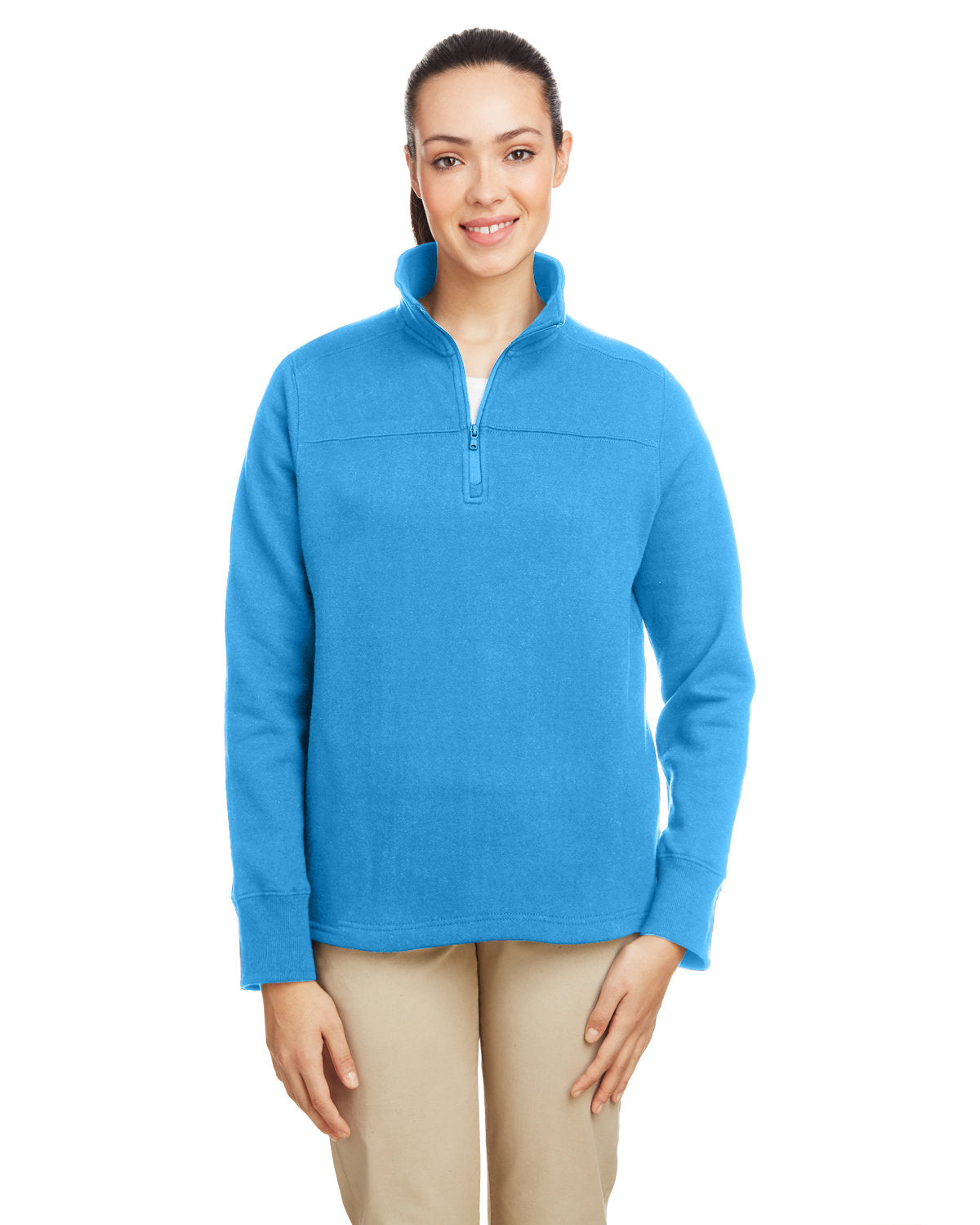 Nautica Ladies' Anchor Quarter-Zip Pullover Womens Apparel Sweatshirts & Fleece