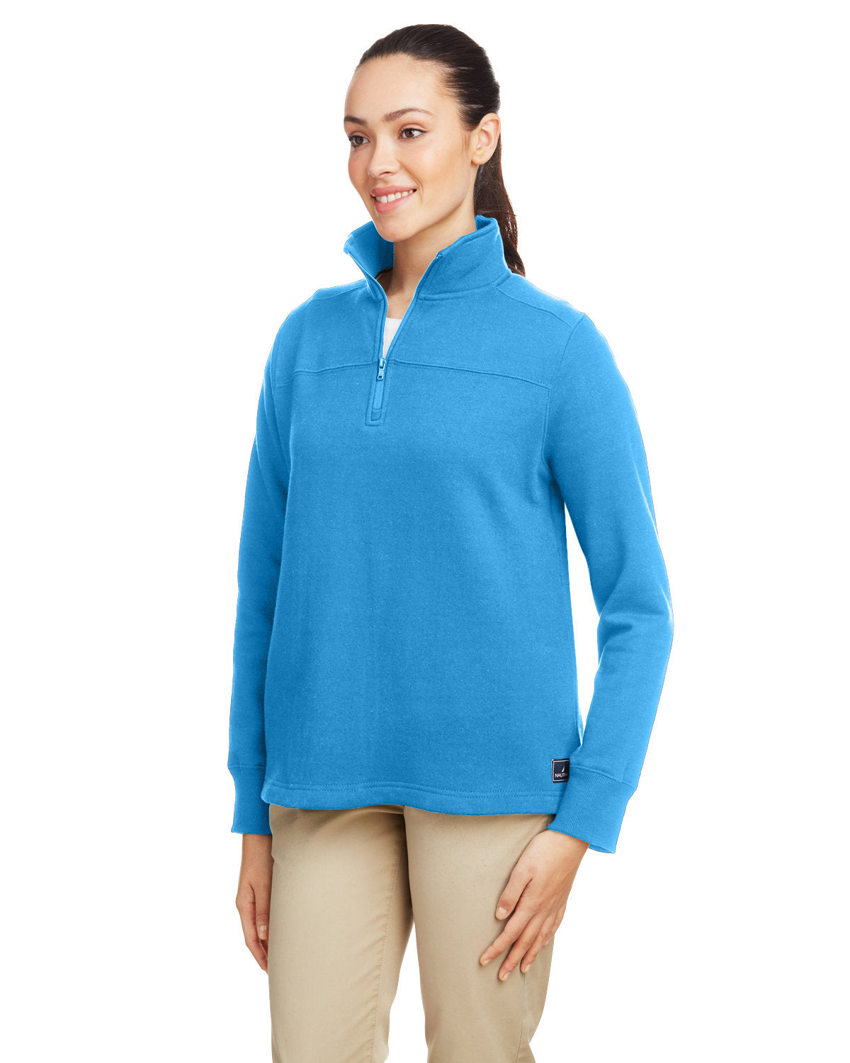 Nautica Ladies' Anchor Quarter-Zip Pullover Womens Apparel Sweatshirts & Fleece