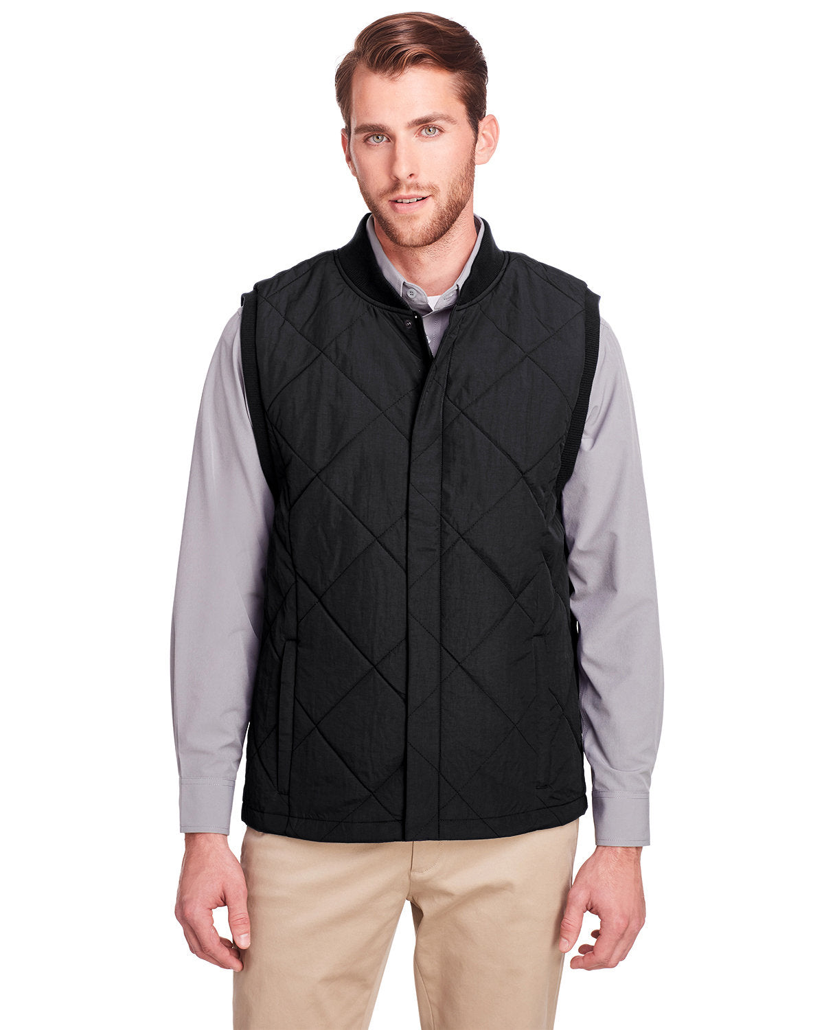 UltraClub Men's Dawson Quilted Hiking Vest-1