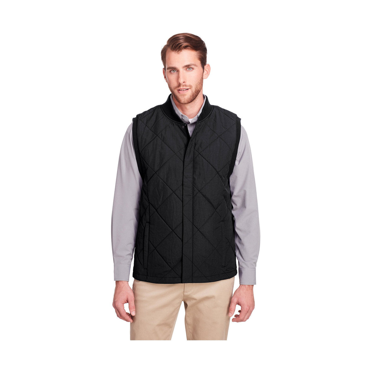 UltraClub Men's Dawson Quilted Hiking Vest-1