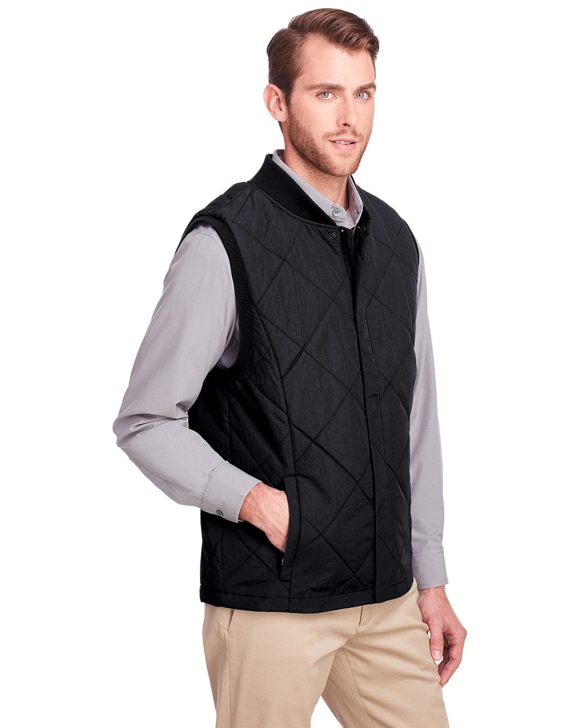 UltraClub Men's Dawson Quilted Hiking Vest-2