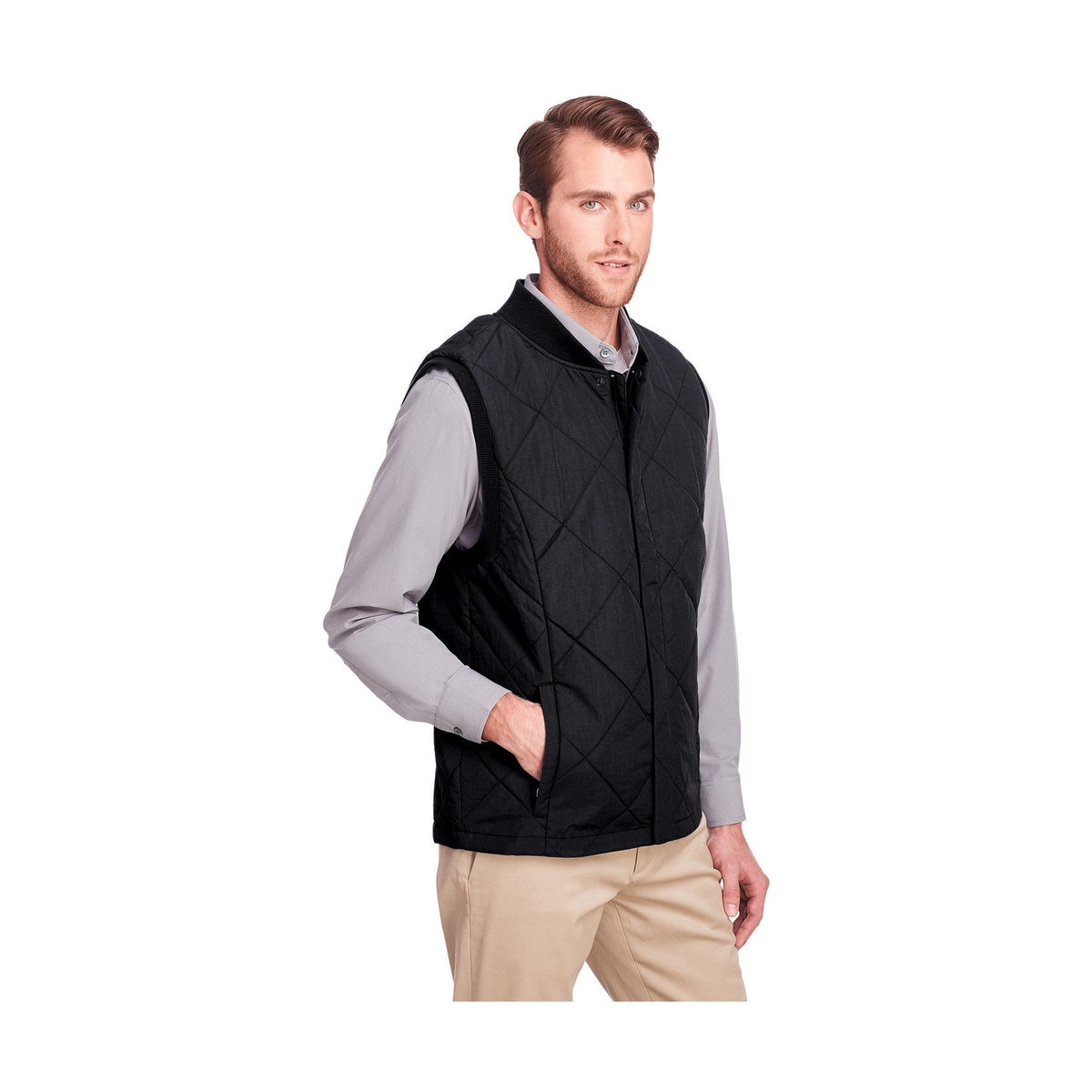 UltraClub Men's Dawson Quilted Hiking Vest-2