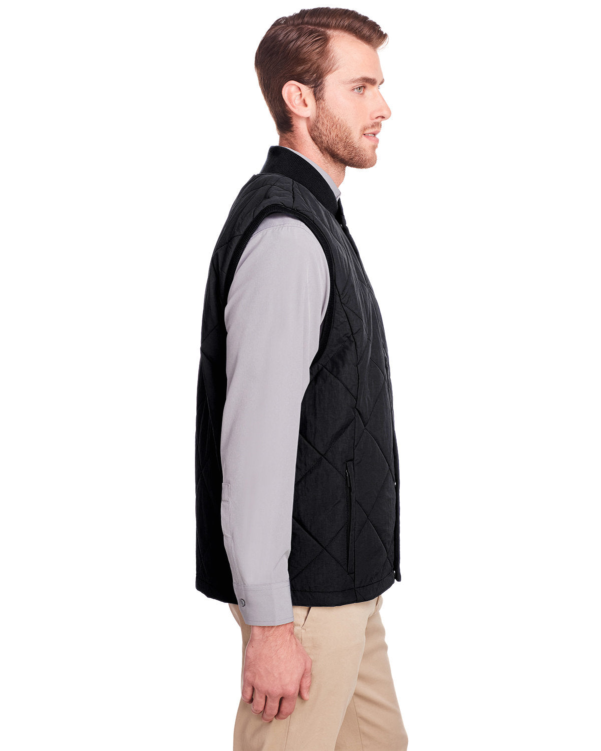 UltraClub Men's Dawson Quilted Hiking Vest-4