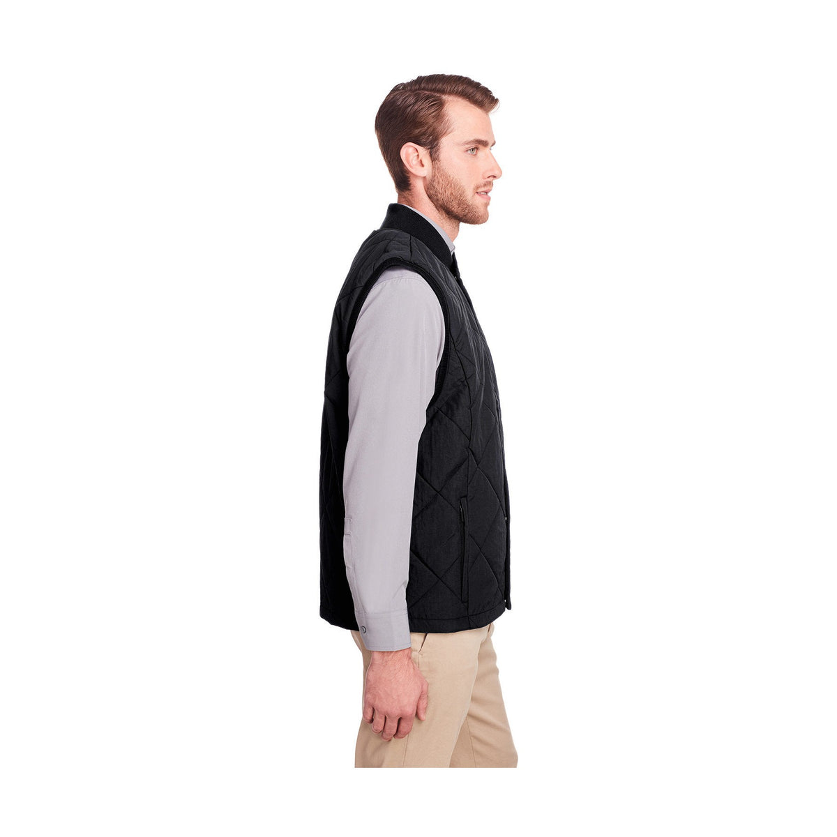UltraClub Men's Dawson Quilted Hiking Vest-4