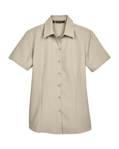 Harriton Ladies' Barbados Textured Camp Shirt Womens Apparel Shirts & Tops