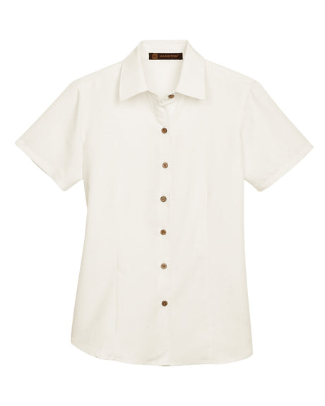 Harriton Ladies' Barbados Textured Camp Shirt Womens Apparel Shirts & Tops