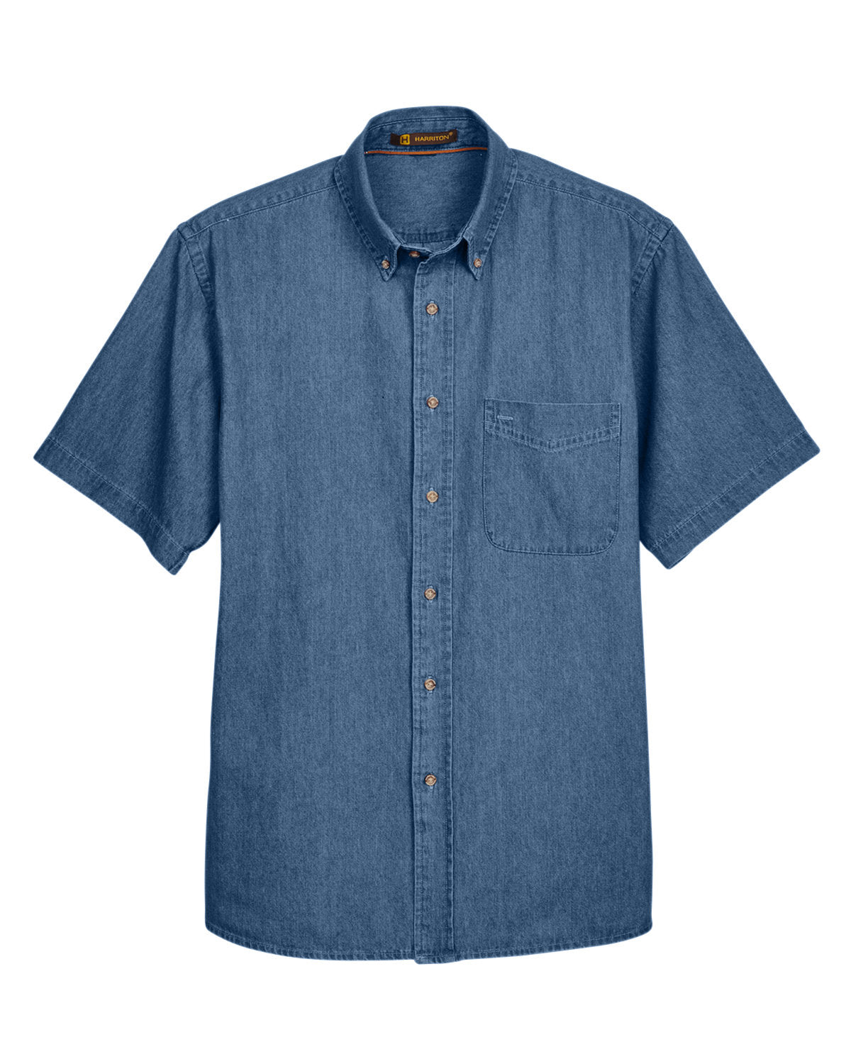 Harriton Men's 6.5 oz. Short-Sleeve Denim Shirt Mens Apparel Shirts & Tops