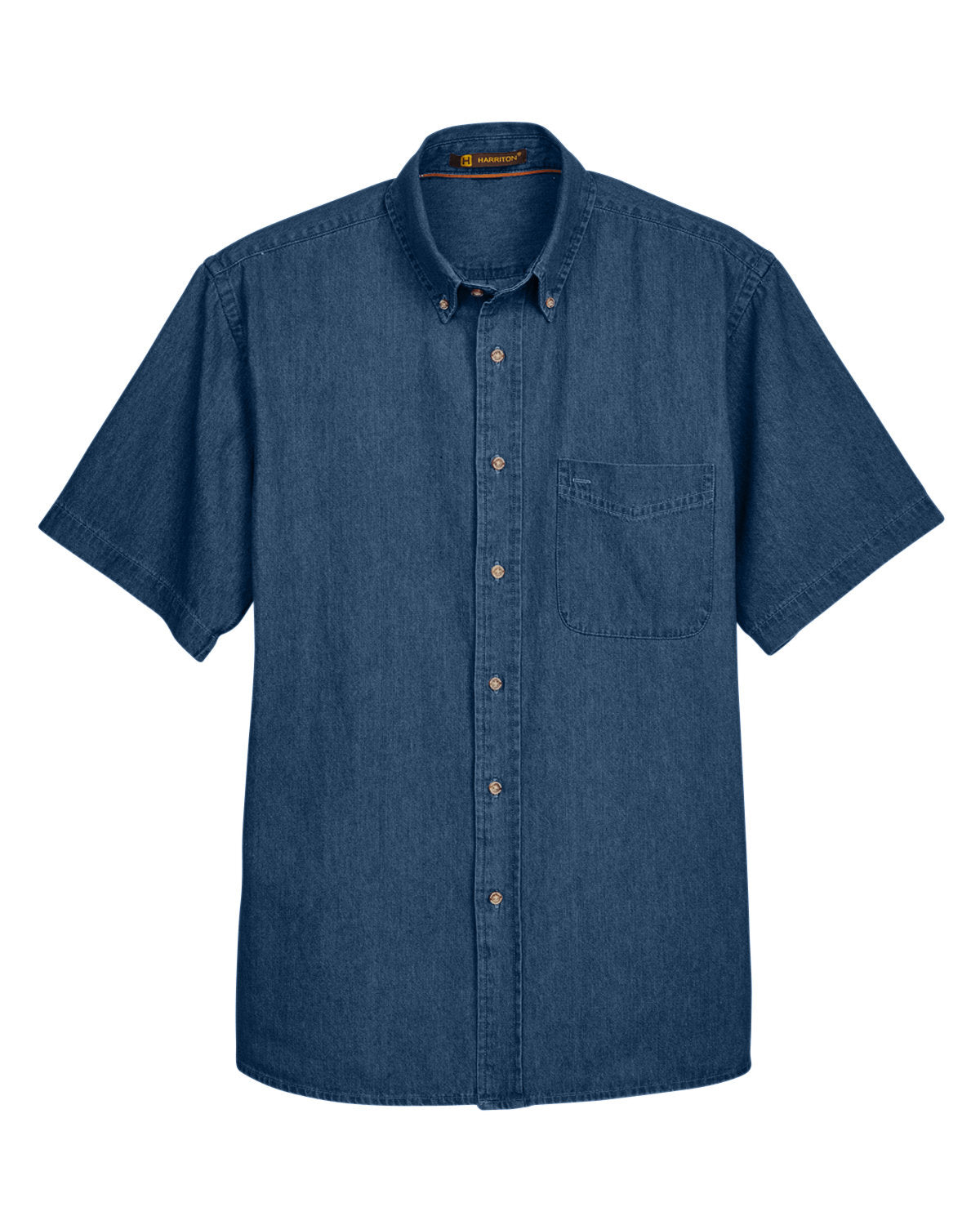 Harriton Men's 6.5 oz. Short-Sleeve Denim Shirt Mens Apparel Shirts & Tops