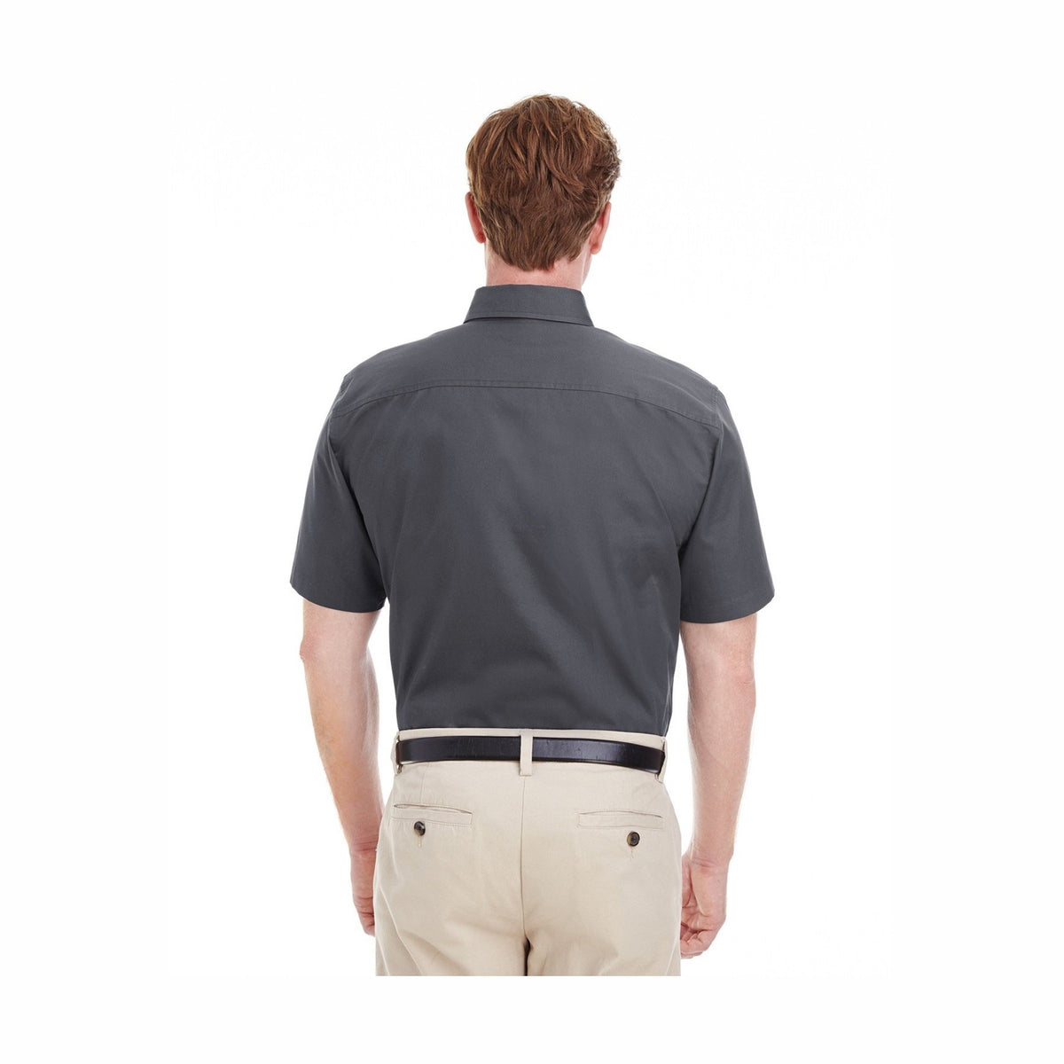 Harriton Men's Foundation Cotton Short-Sleeve Twill Shirt with Teflon™-2