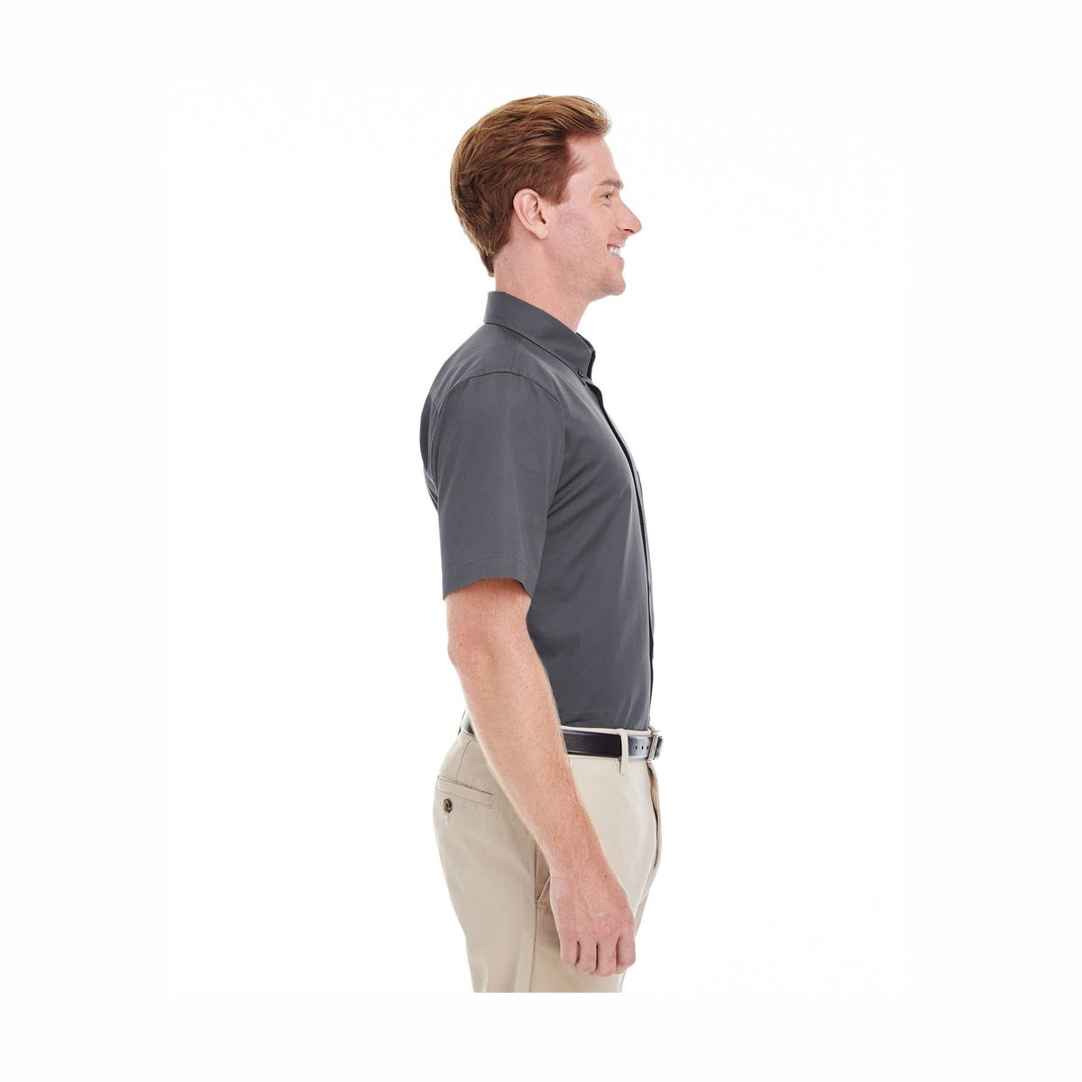 Harriton Men's Foundation Cotton Short-Sleeve Twill Shirt with Teflon™-3