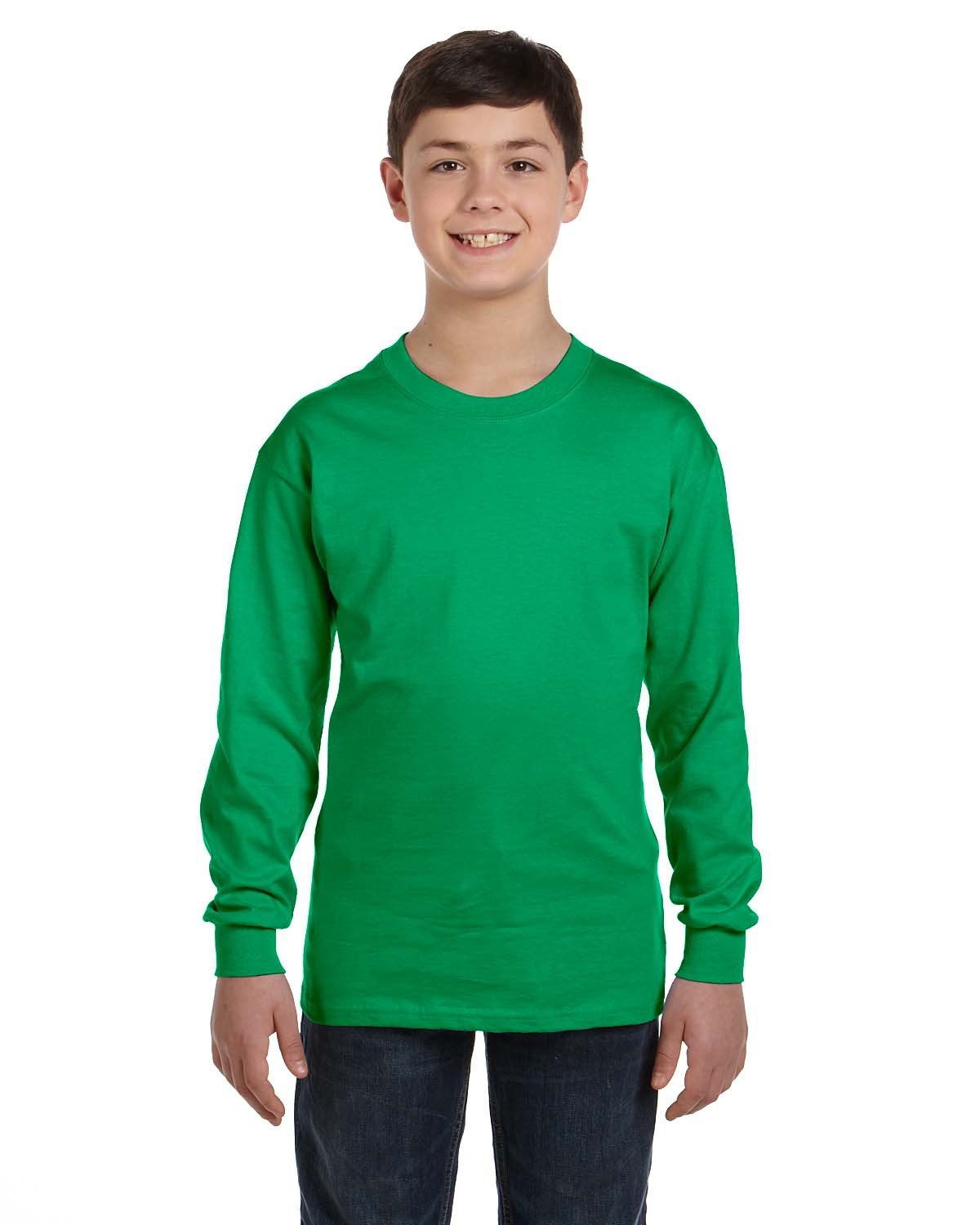 Gildan Youth Heavy Cotton 100% Cotton Long Sleeve T-Shirt 5400B Youth Apparel Shirts & Tops