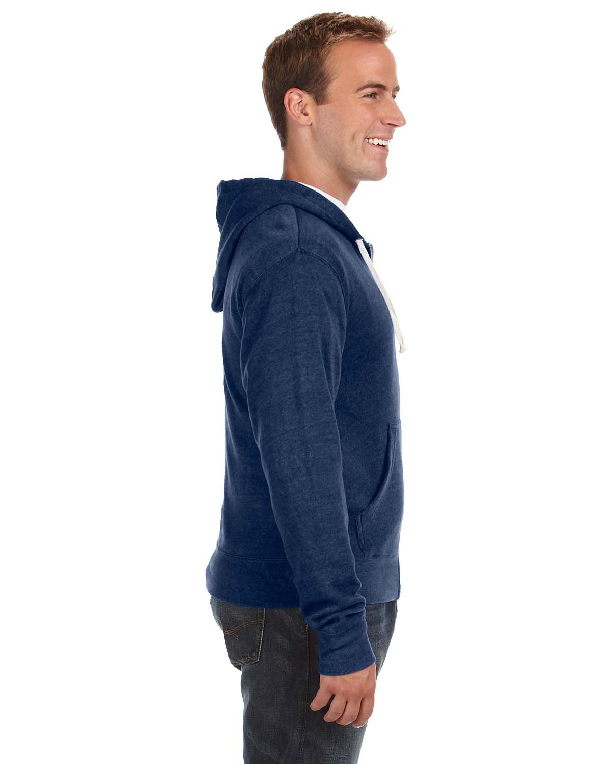 J. America Unisex Triblend Full-Zip Hooded Sweatshirt 4249-3