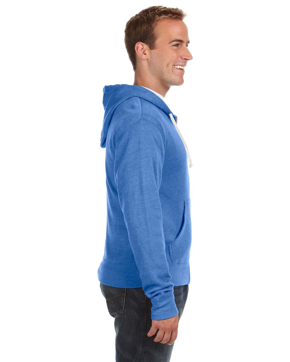 J. America Unisex Triblend Full-Zip Hooded Sweatshirt 4249-3