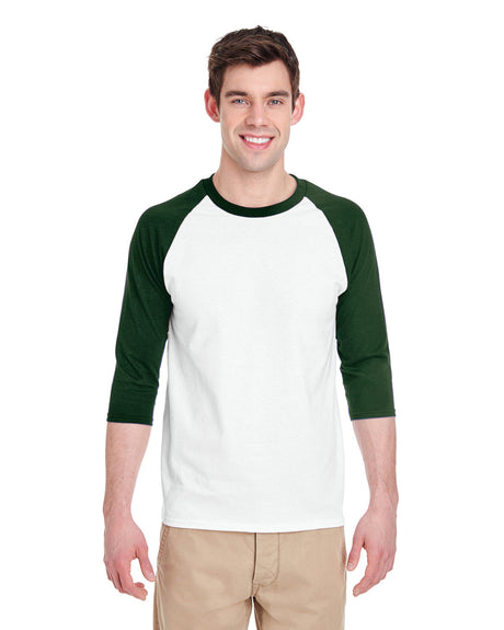 Gildan Men's Heavy Cotton 3/4-Sleeve Raglan T-Shirt 5700 Mens Apparel Shirts & Tops