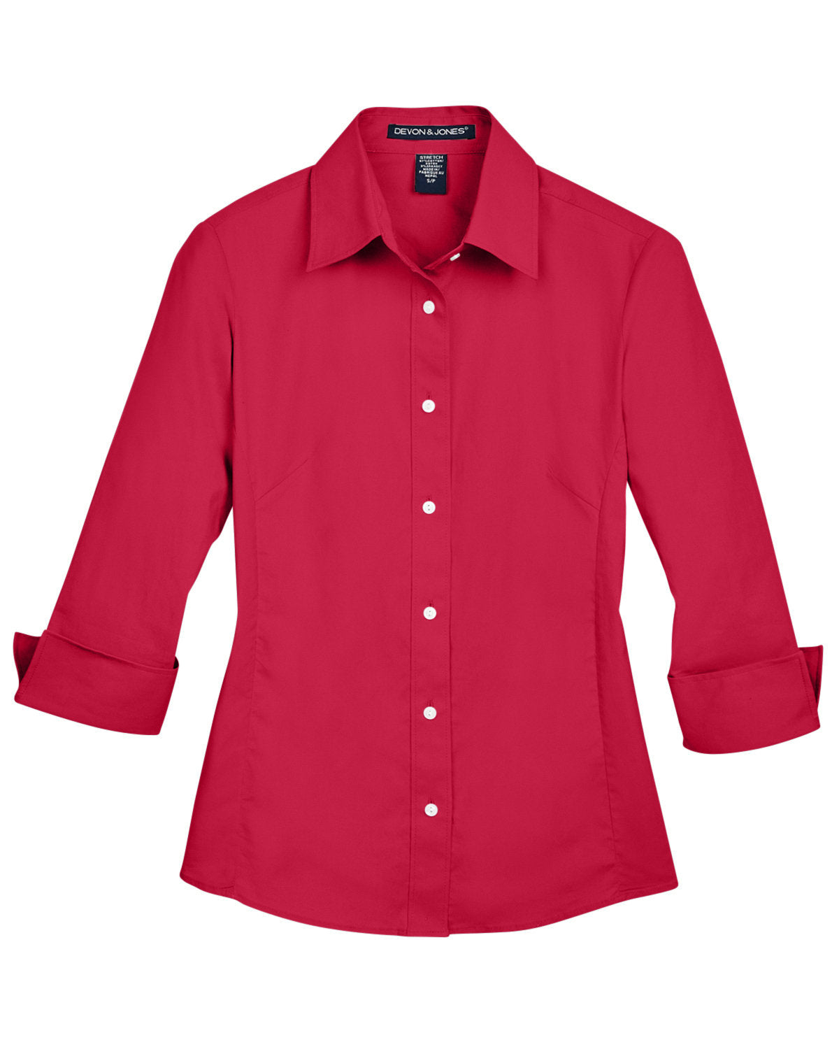 Devon & Jones Ladies' Perfect Fit™ 3/4-Sleeve Stretch Poplin Blouse Womens Apparel Shirts & Tops