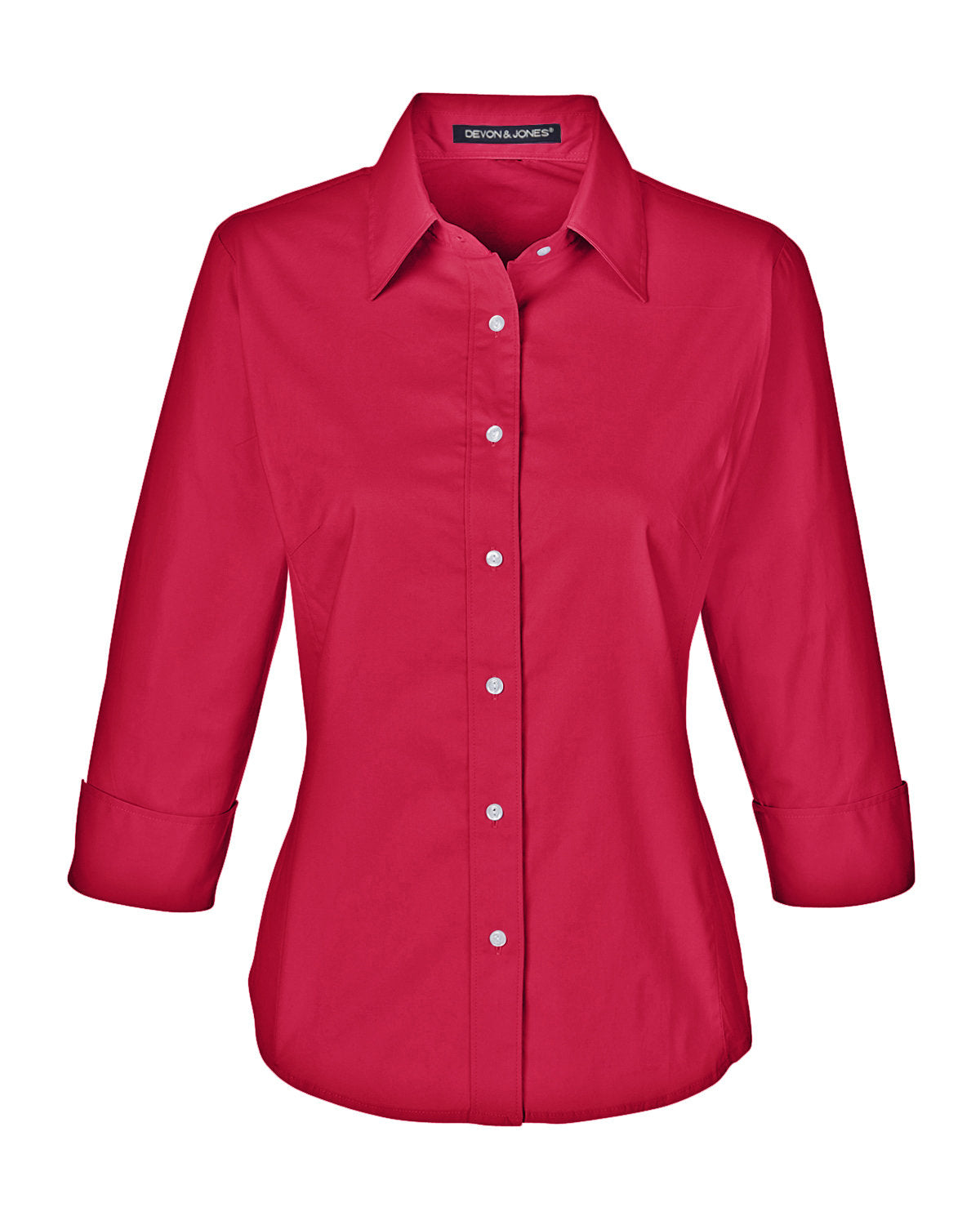 Devon & Jones Ladies' Perfect Fit™ 3/4-Sleeve Stretch Poplin Blouse Womens Apparel Shirts & Tops