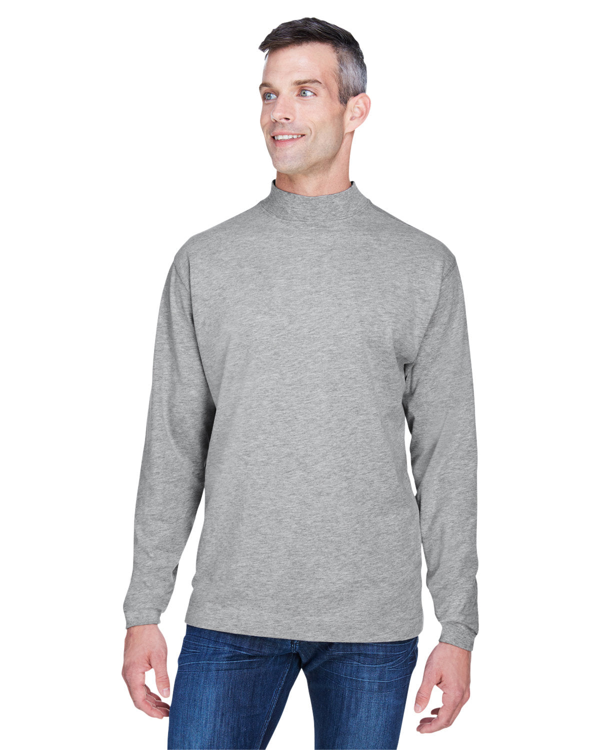 Devon & Jones Adult Sueded Cotton Jersey Mock Turtleneck Mens Apparel Shirts & Tops