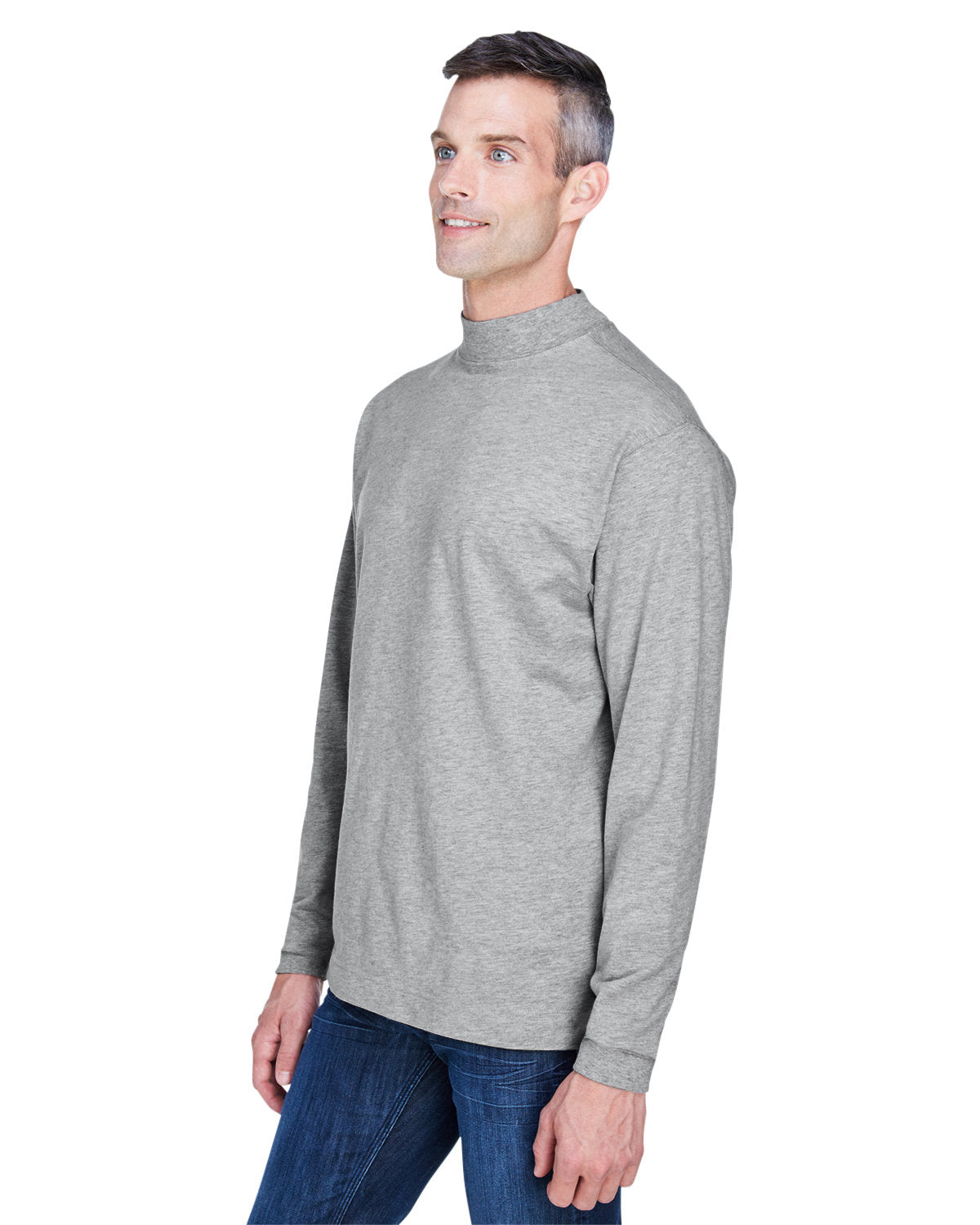 Devon & Jones Adult Sueded Cotton Jersey Mock Turtleneck Mens Apparel Shirts & Tops