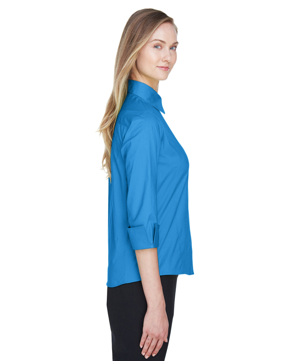 Devon & Jones Ladies' Perfect Fit™ 3/4-Sleeve Stretch Poplin Blouse Womens Apparel Shirts & Tops