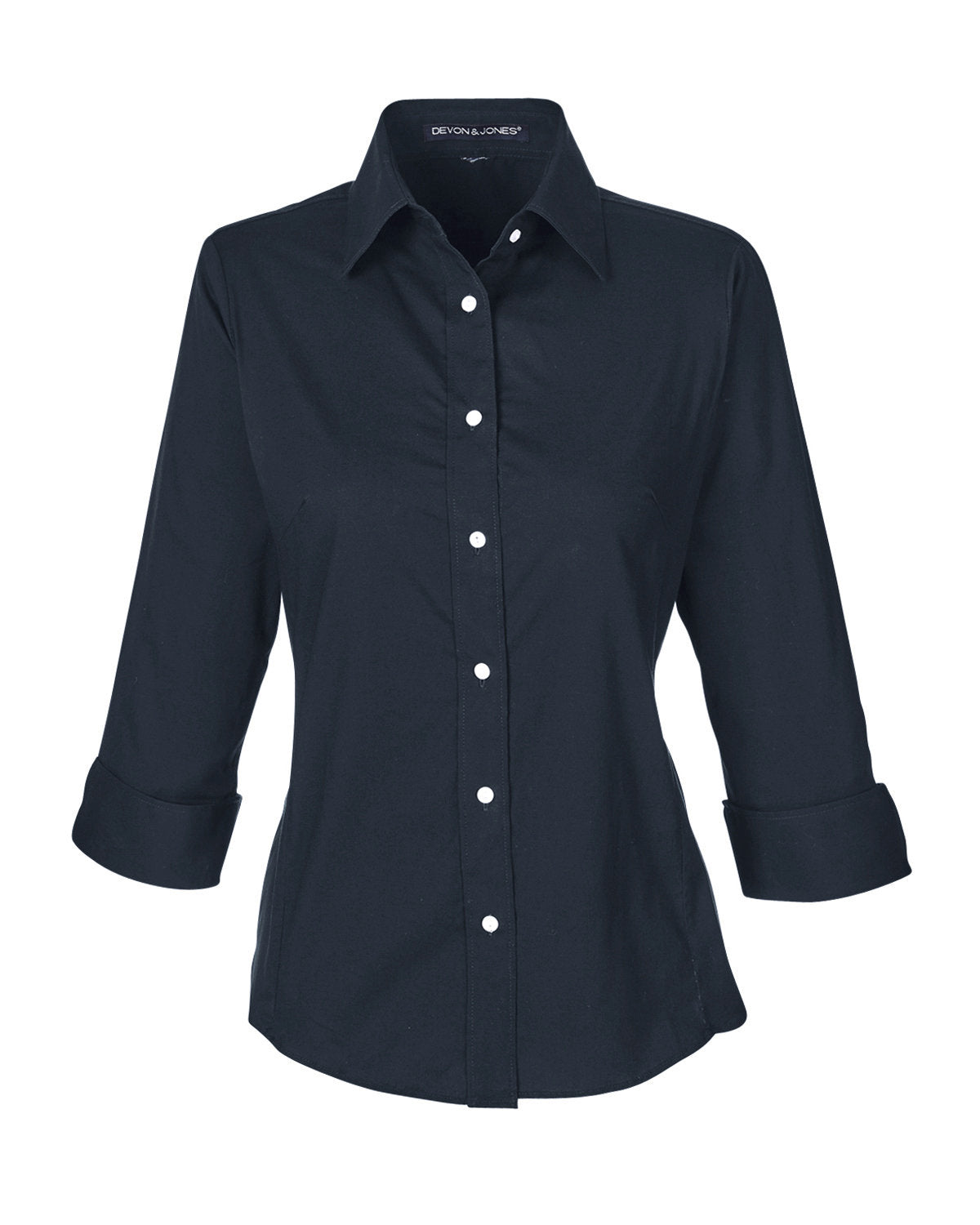 Devon & Jones Ladies' Perfect Fit™ 3/4-Sleeve Stretch Poplin Blouse Womens Apparel Shirts & Tops