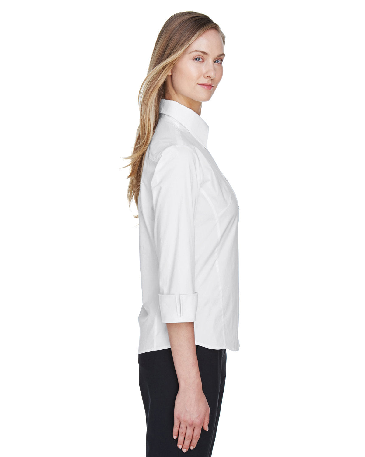 Devon & Jones Ladies' Perfect Fit™ 3/4-Sleeve Stretch Poplin Blouse Womens Apparel Shirts & Tops