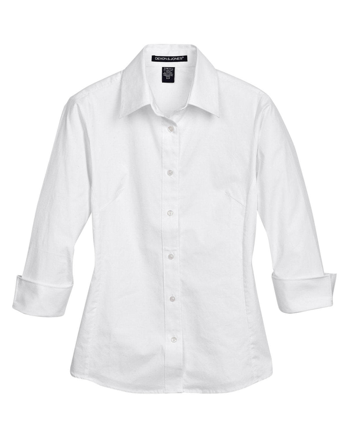 Devon & Jones Ladies' Perfect Fit™ 3/4-Sleeve Stretch Poplin Blouse Womens Apparel Shirts & Tops