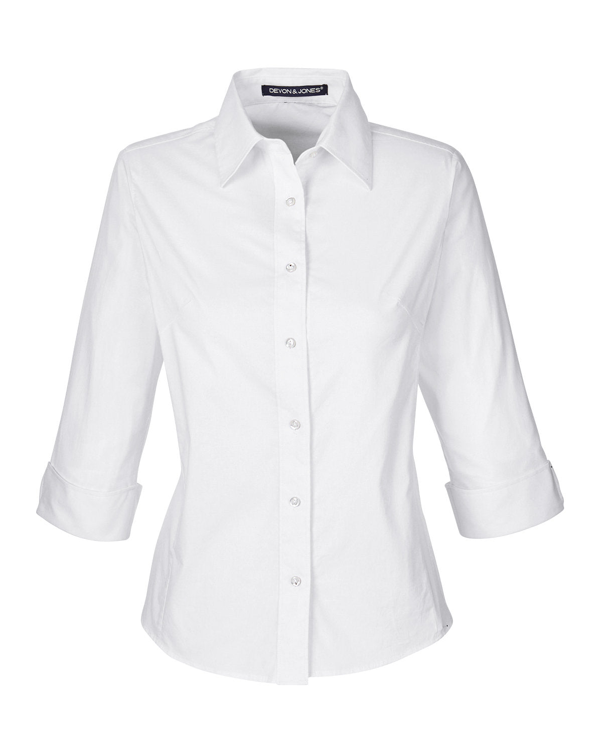 Devon & Jones Ladies' Perfect Fit™ 3/4-Sleeve Stretch Poplin Blouse Womens Apparel Shirts & Tops