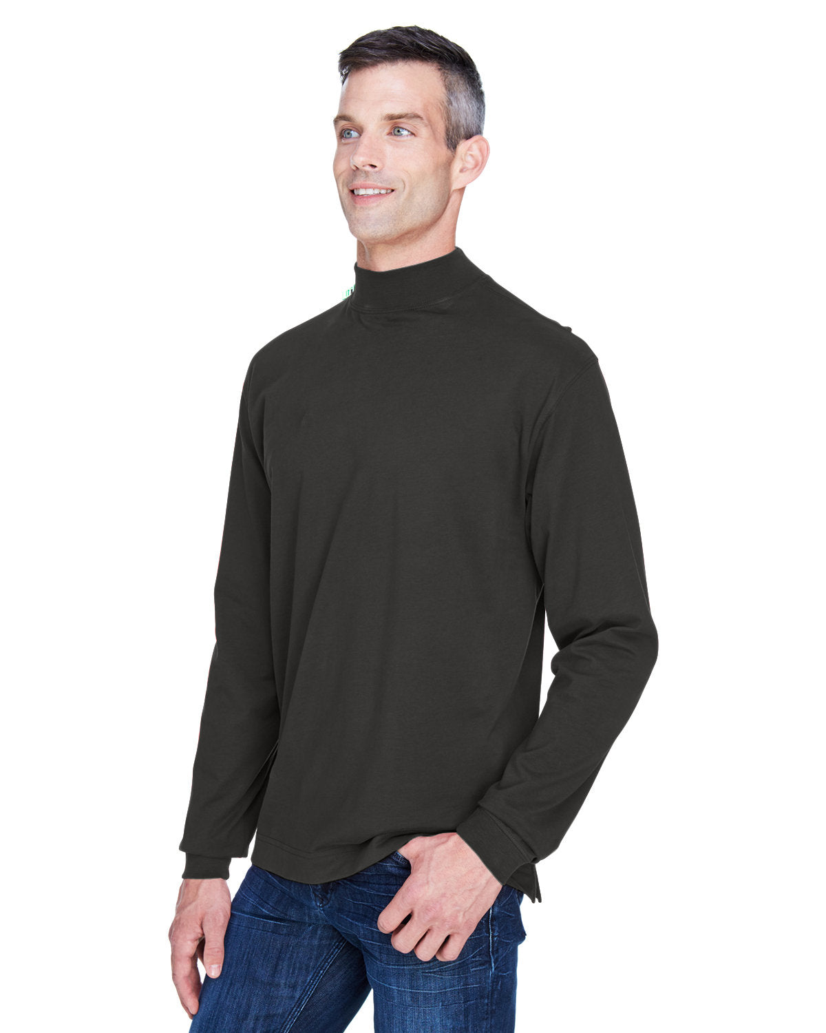 Devon & Jones Adult Sueded Cotton Jersey Mock Turtleneck Mens Apparel Shirts & Tops