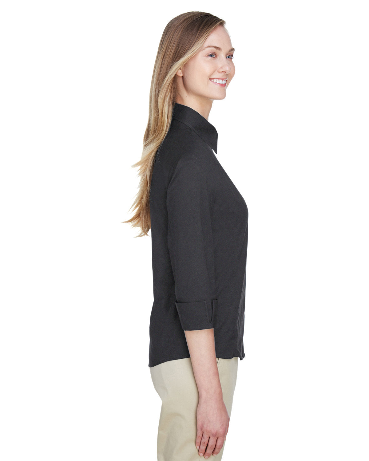 Devon & Jones Ladies' Perfect Fit™ 3/4-Sleeve Stretch Poplin Blouse Womens Apparel Shirts & Tops