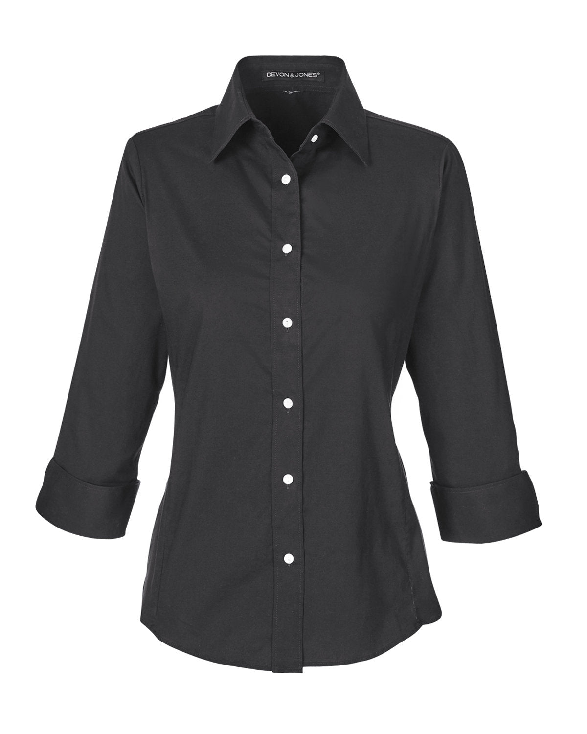 Devon & Jones Ladies' Perfect Fit™ 3/4-Sleeve Stretch Poplin Blouse Womens Apparel Shirts & Tops