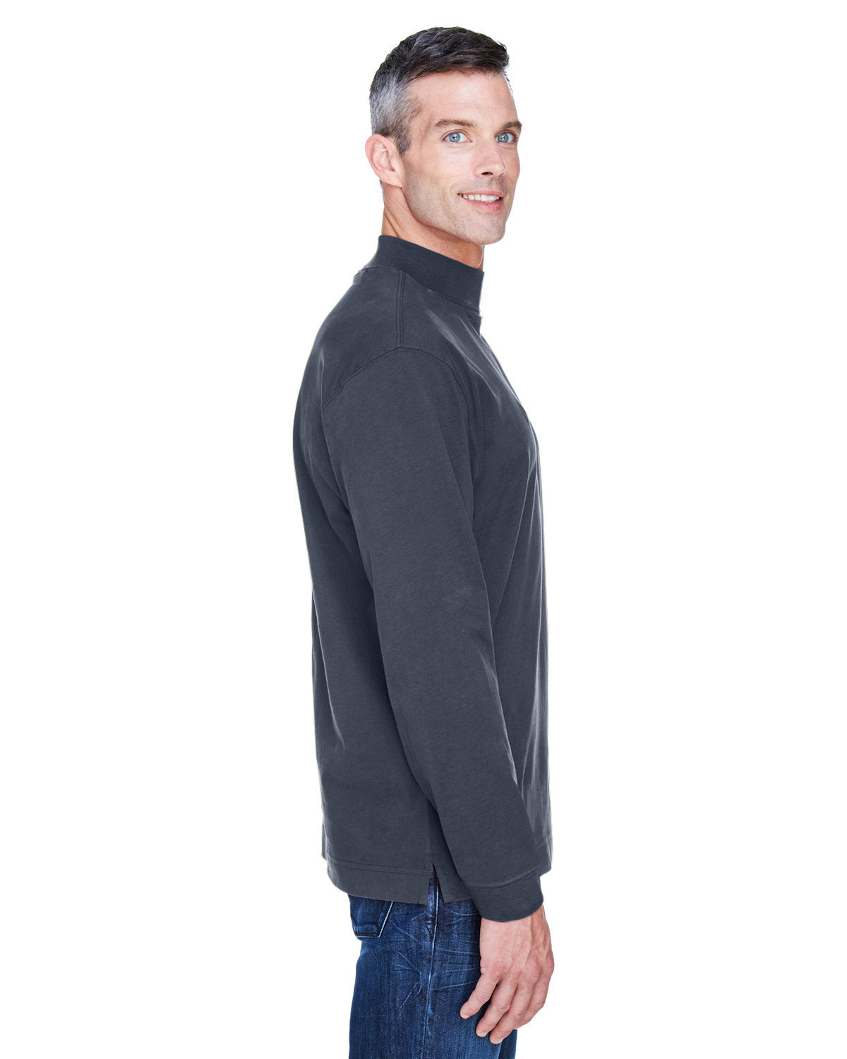 Devon & Jones Adult Sueded Cotton Jersey Mock Turtleneck Mens Apparel Shirts & Tops