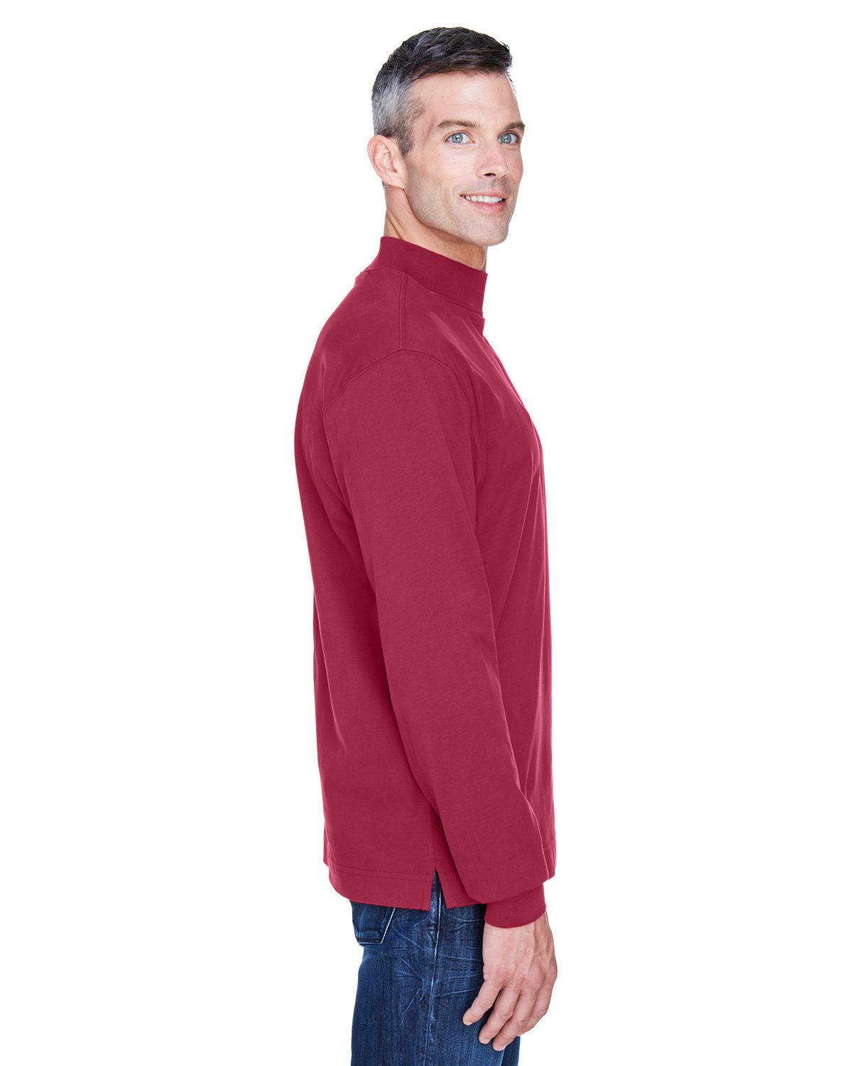 Devon & Jones Adult Sueded Cotton Jersey Mock Turtleneck Mens Apparel Shirts & Tops