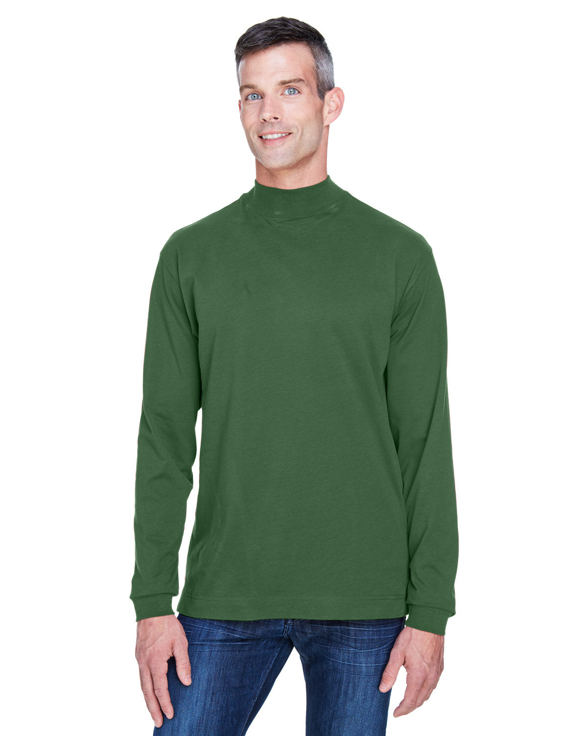 Devon & Jones Adult Sueded Cotton Jersey Mock Turtleneck Mens Apparel Shirts & Tops
