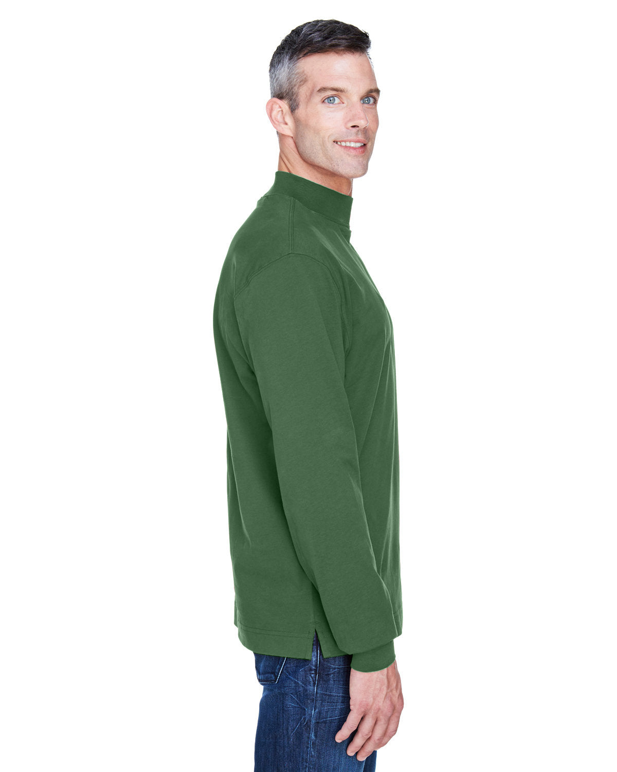 Devon & Jones Adult Sueded Cotton Jersey Mock Turtleneck Mens Apparel Shirts & Tops