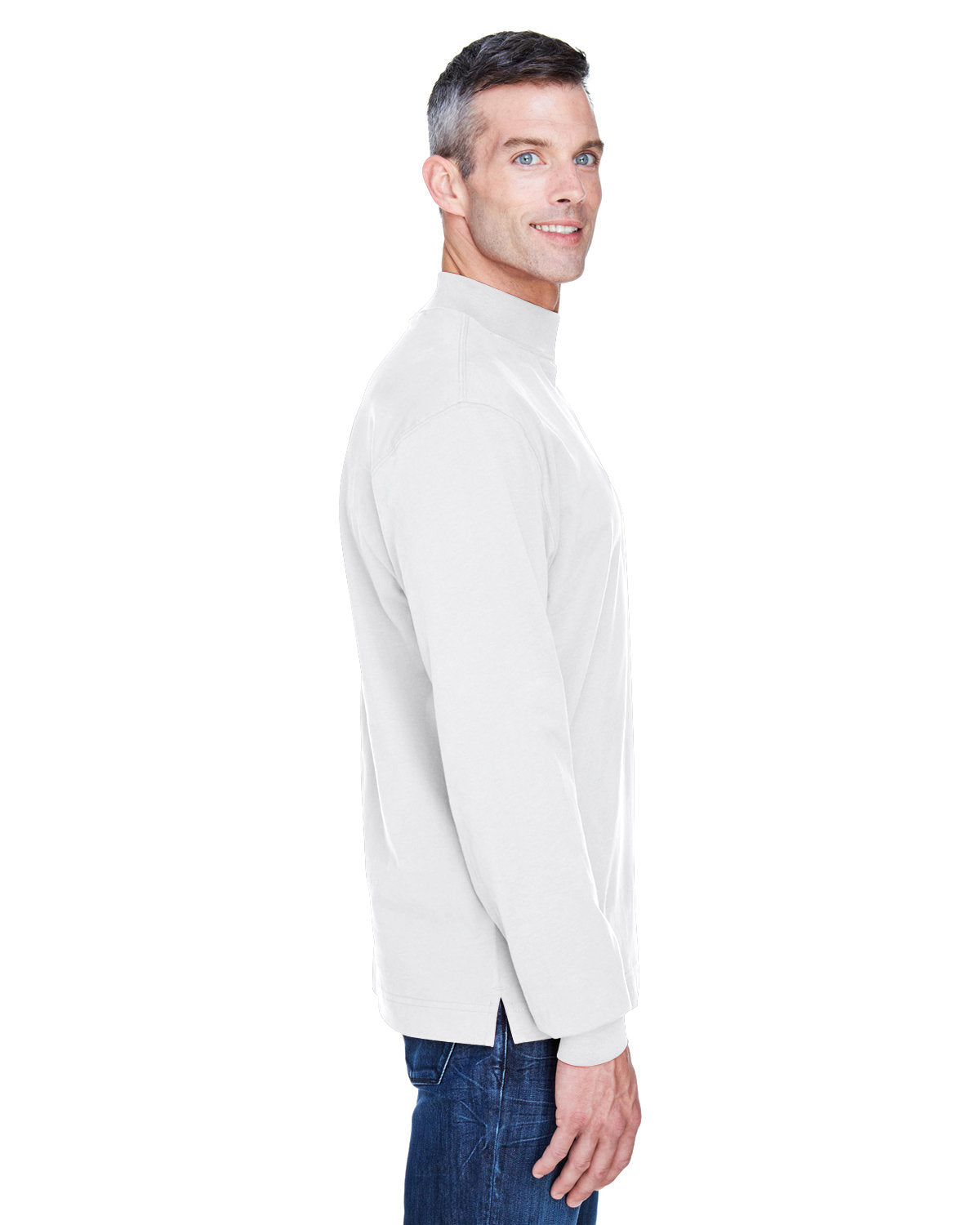Devon & Jones Adult Sueded Cotton Jersey Mock Turtleneck Mens Apparel Shirts & Tops