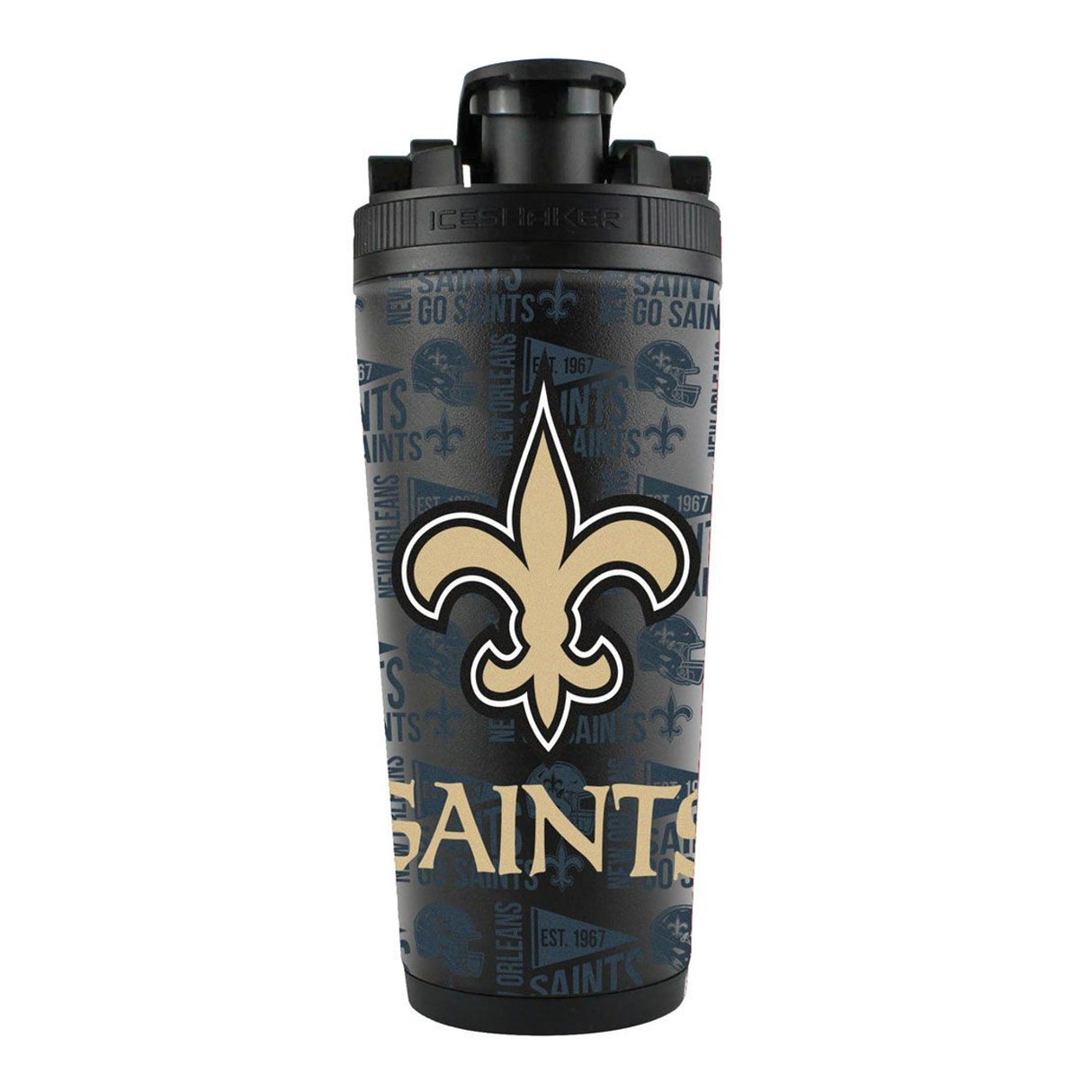 New Orleans Saints Ice Shaker 26oz Stainless Steel Fan Gear NFL New Orleans Saints