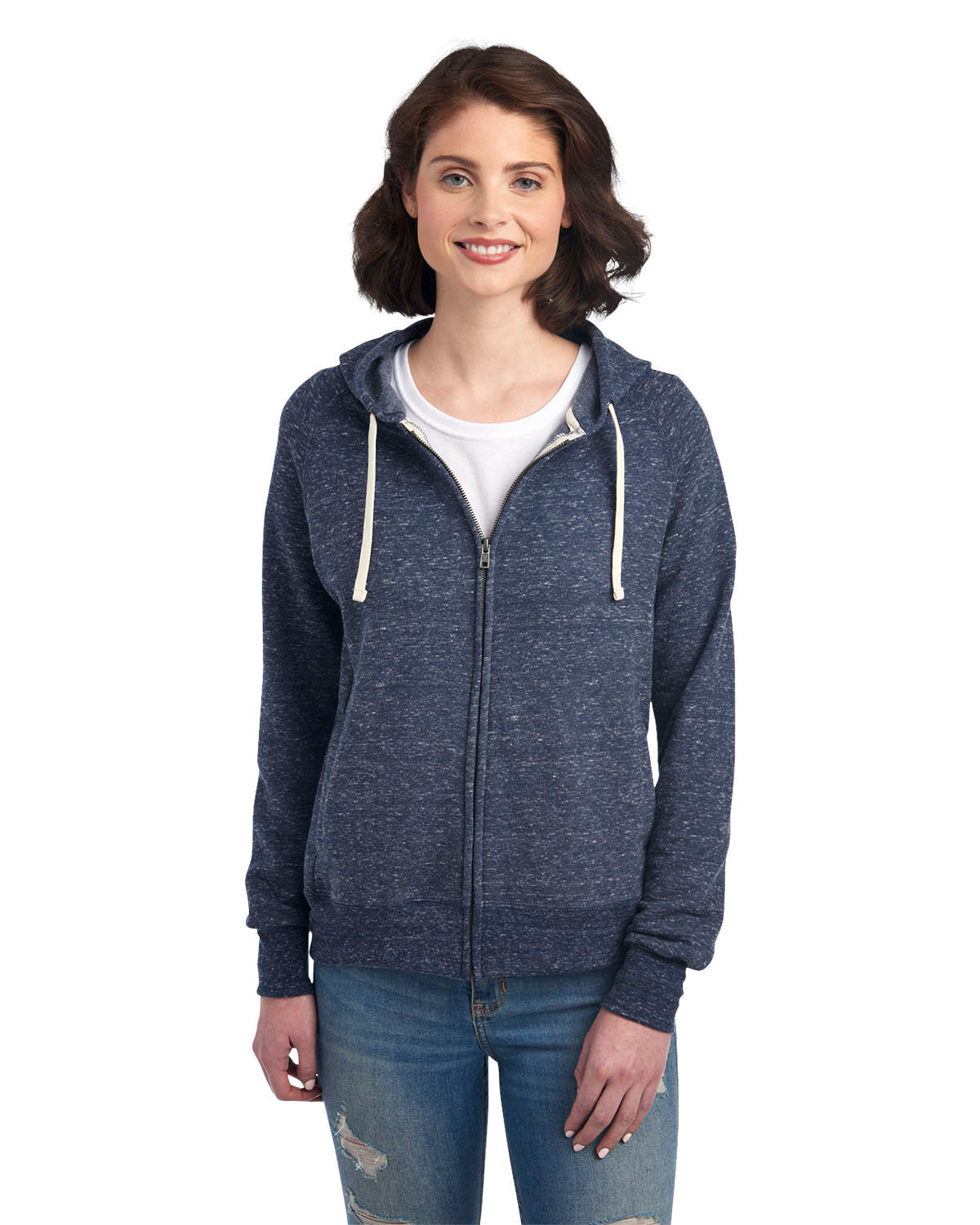 Jerzees Women's Snow Heather French Terry Full-Zip Hooded Sweatshirt Womens Apparel Sweatshirts & Fleece