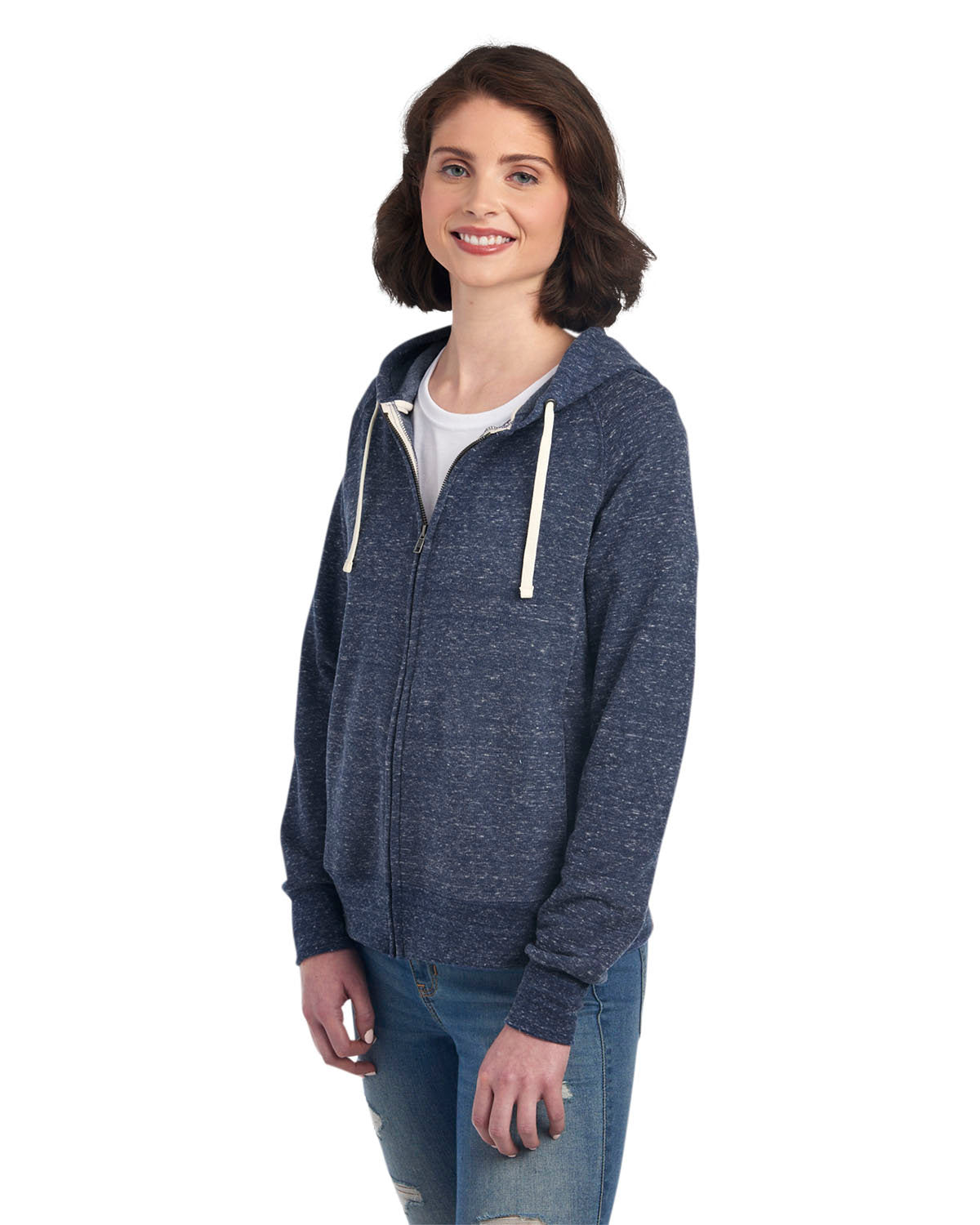 Jerzees Women's Snow Heather French Terry Full-Zip Hooded Sweatshirt Womens Apparel Sweatshirts & Fleece