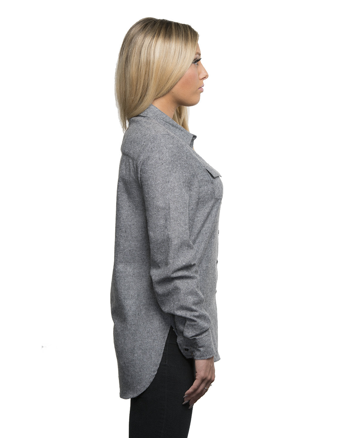 Burnside Women's Solid Flannel Shirt-3
