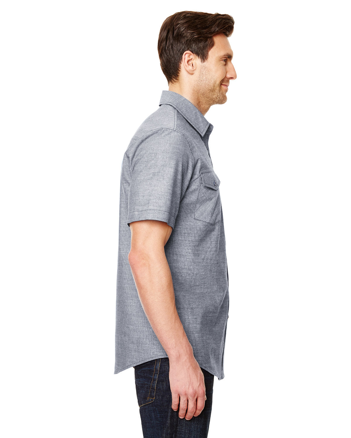 Burnside Men's Chambray Woven Shirt-3
