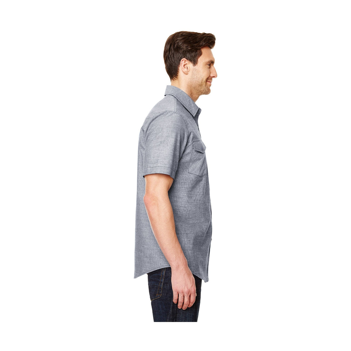 Burnside Men's Chambray Woven Shirt-3