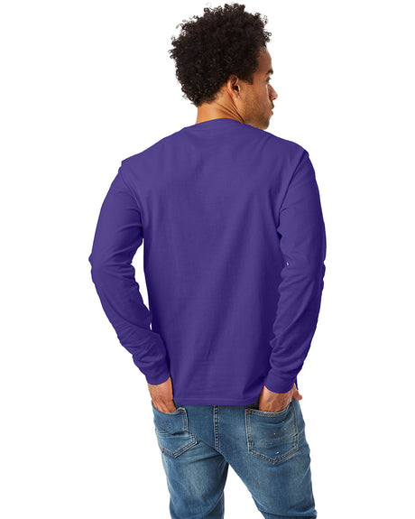 Hanes Men's Authentic 100% Cotton Long Sleeve T-Shirt 5586 Mens Apparel Shirts & Tops